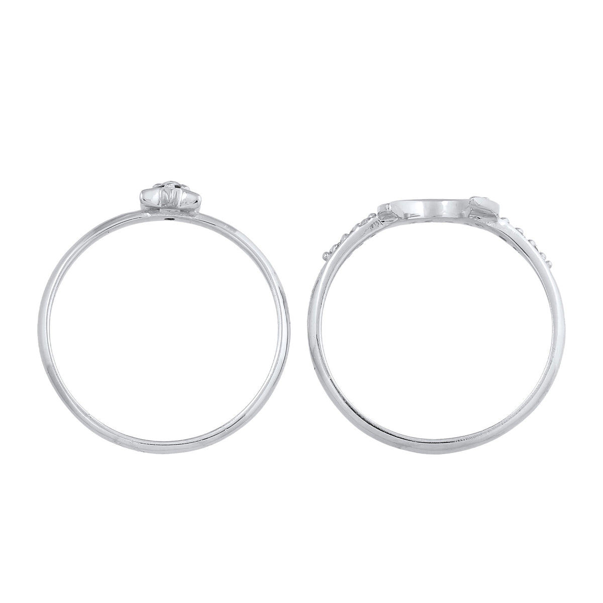 Silber - Elli | Ringset Astro | Zirkonia ( Weiß ) | 925er Sterling Silber