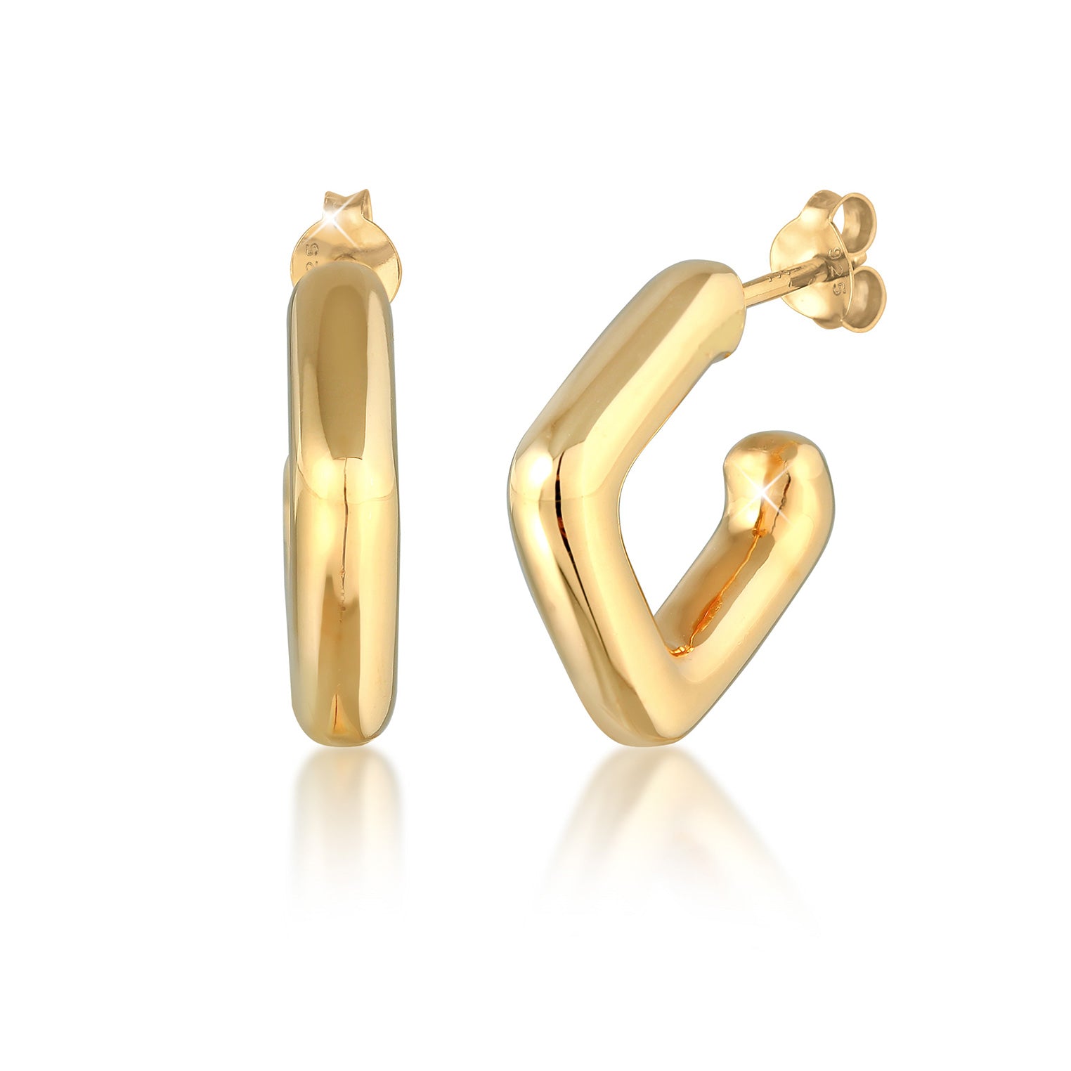 Gold - Elli PREMIUM | Creole | 925 Sterling Silber vergoldet