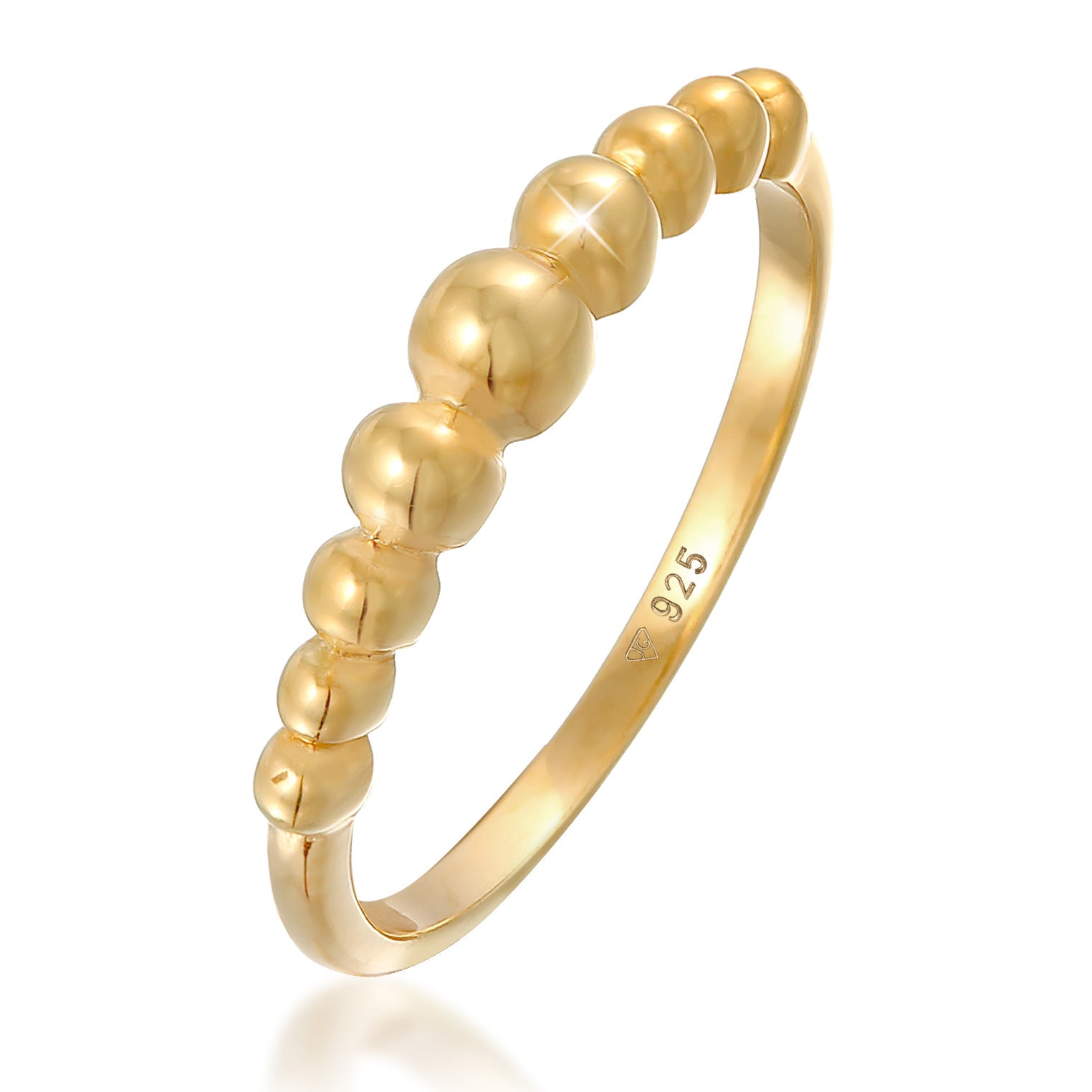 Gold - Elli | Ring Kugel | 925 Sterling Silber vergoldet