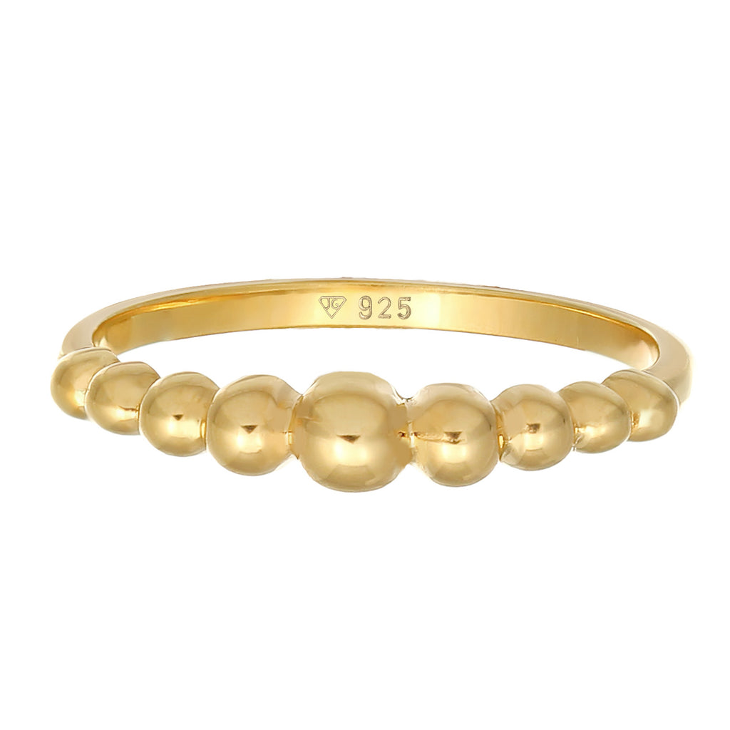 Gold - Elli | Ring Kugel | 925 Sterling Silber vergoldet