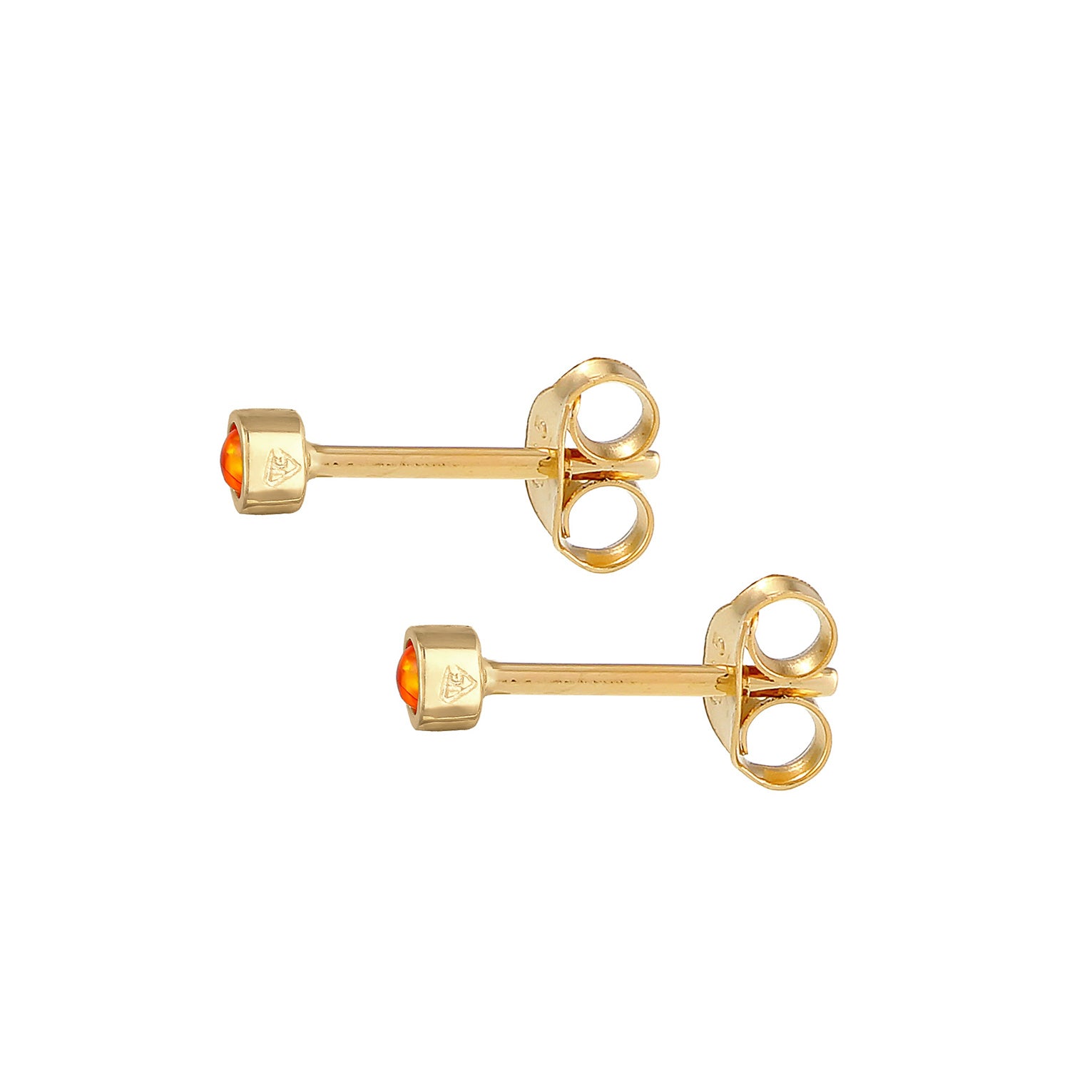 Gold - Elli | Ohrstecker | Opal ( Orange ) | 925 Sterling Silber vergoldet