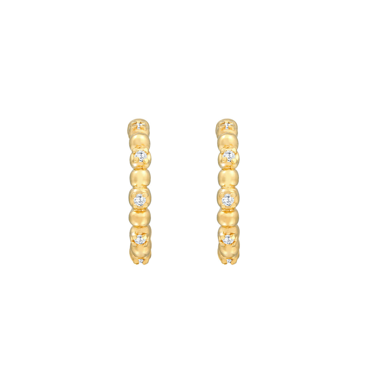 Gold - Elli | Creole | Zirkonia ( Weiß ) | 925 Sterling Silber vergoldet