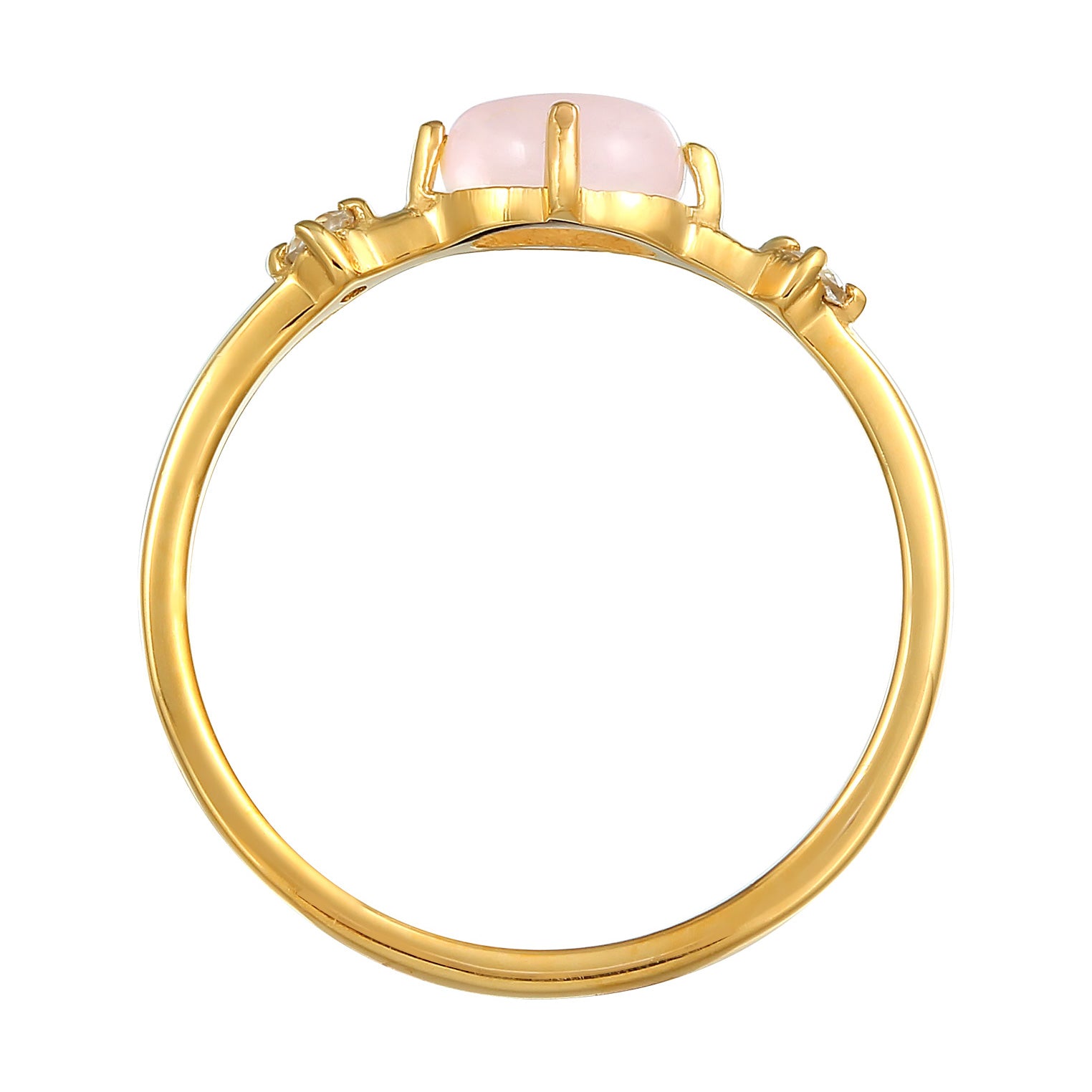 Gold - Elli PREMIUM | Ring | Quartz (rosa), Topas (weiß) | 375er Gelbgold