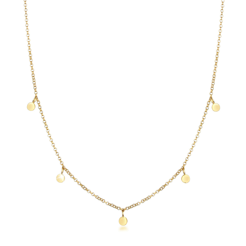 Gold - Elli PREMIUM | Halskette Geo Plättchen | 375 Gelbgold