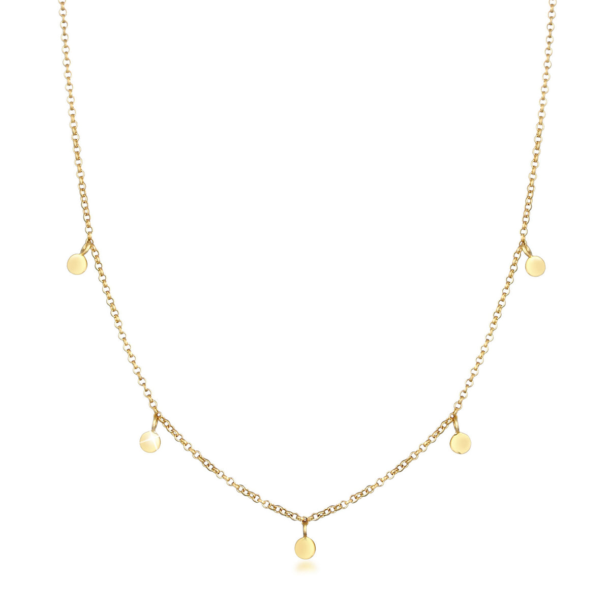 Gold - Elli PREMIUM | Halskette Geo Plättchen | 375 Gelbgold