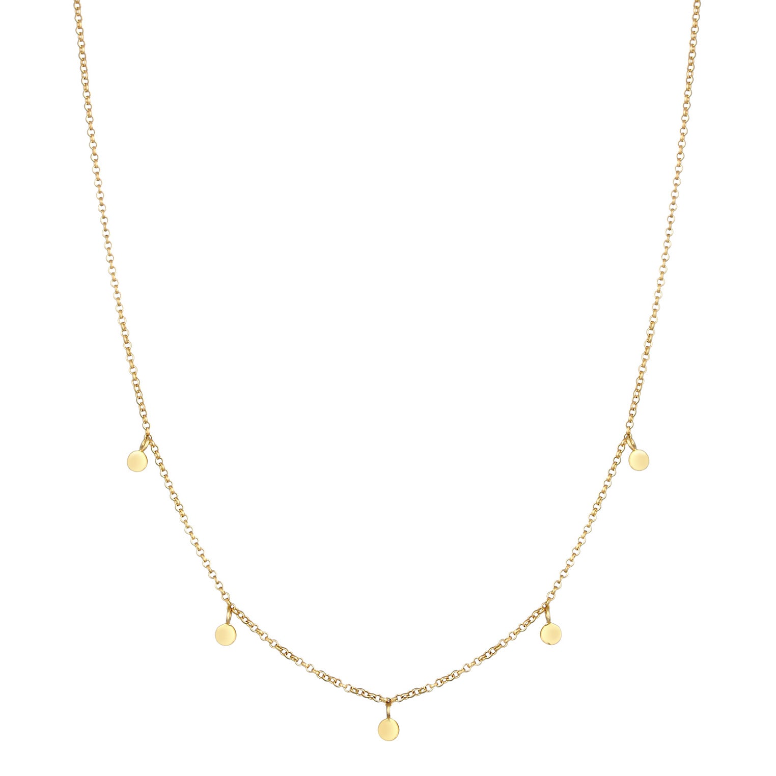 Gold - Elli PREMIUM | Halskette Geo Plättchen | 375 Gelbgold