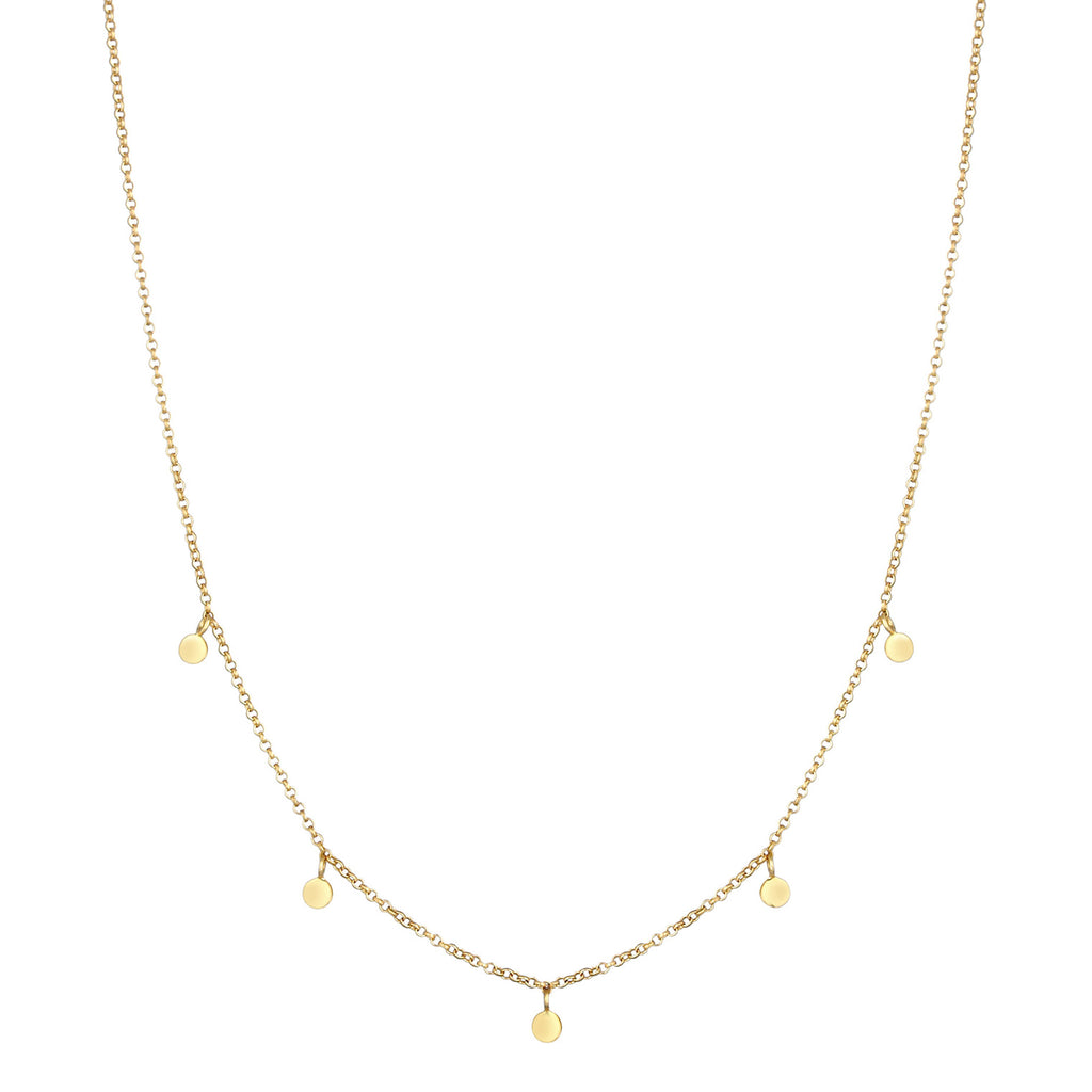 Gold - Elli PREMIUM | Halskette Geo Plättchen | 375 Gelbgold