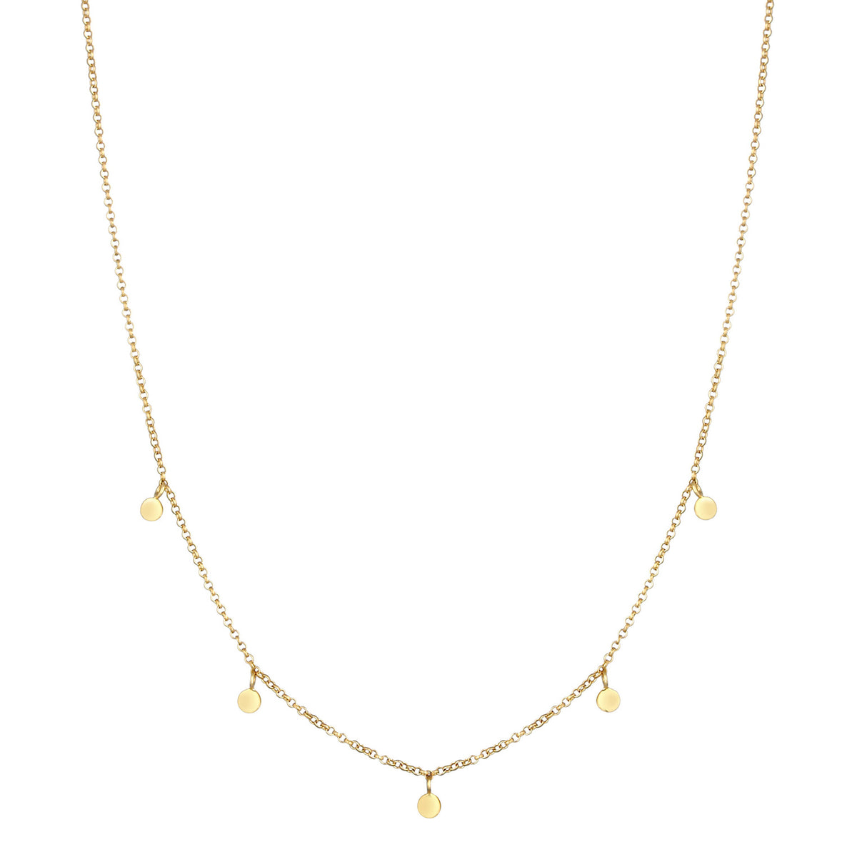 Gold - Elli PREMIUM | Halskette Geo Plättchen | 375 Gelbgold