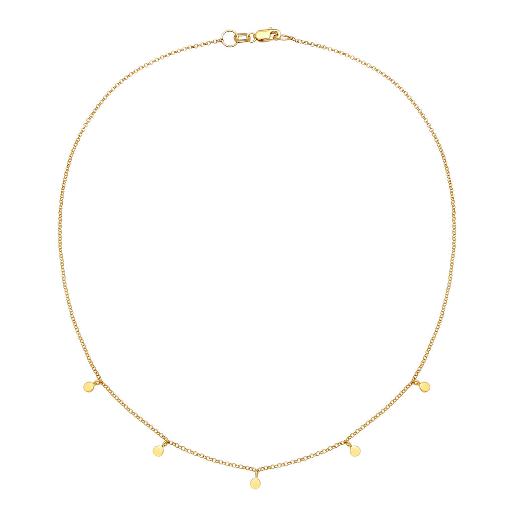 Gold - Elli PREMIUM | Halskette Geo Plättchen | 375 Gelbgold