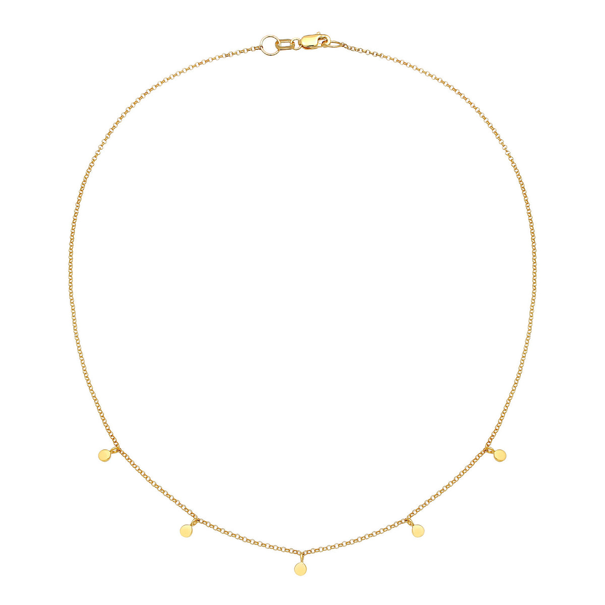 Gold - Elli PREMIUM | Halskette Geo Plättchen | 375 Gelbgold