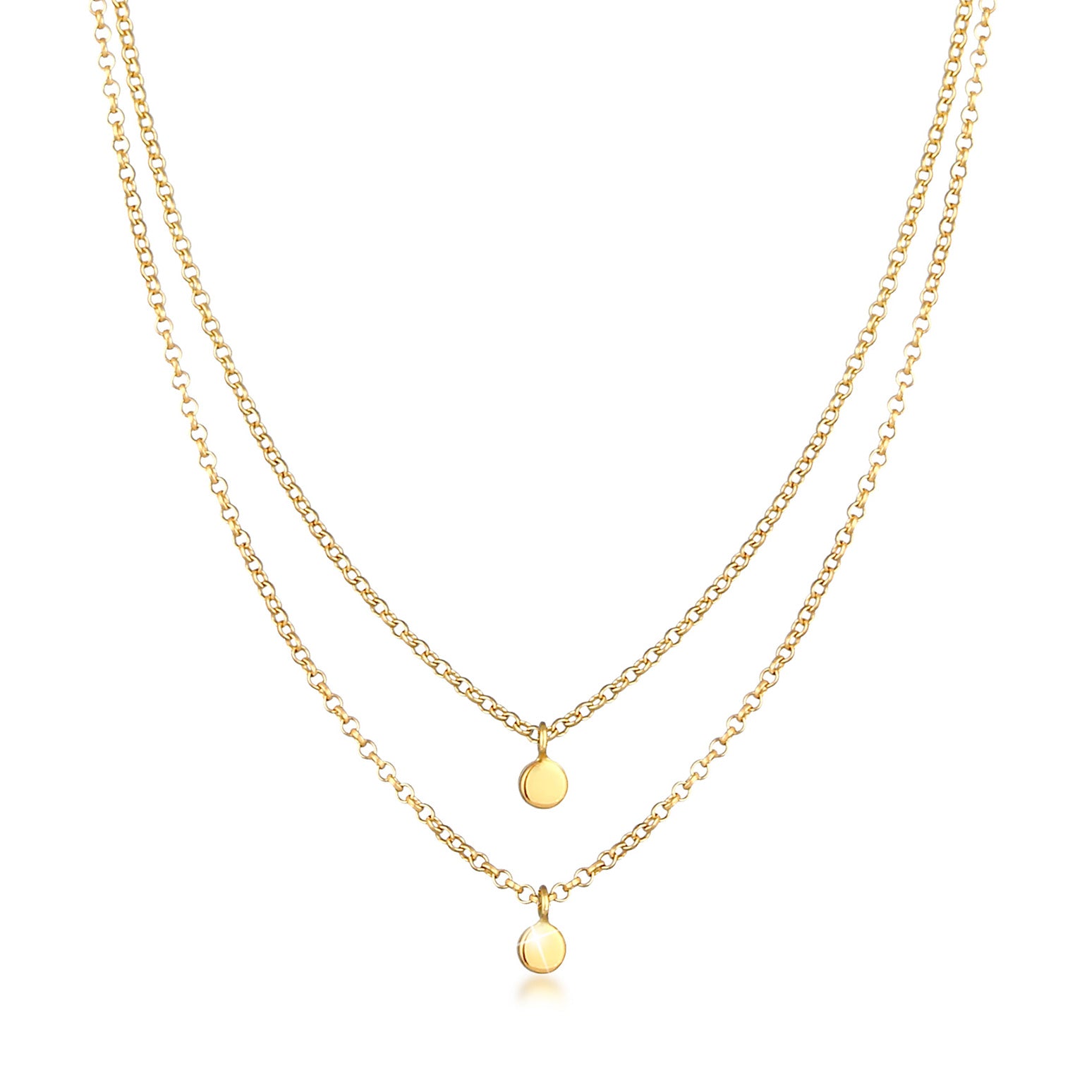 Gold - Elli PREMIUM | Layer-Halskette Geo | 375 Gelbgold