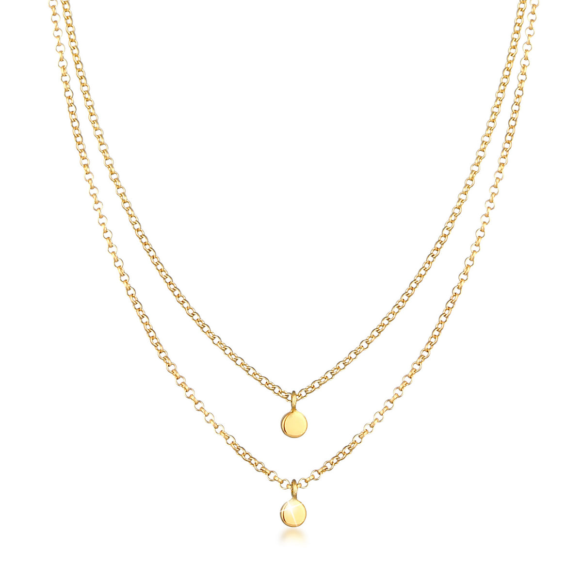 Gold - Elli PREMIUM | Layer-Halskette Geo | 375 Gelbgold
