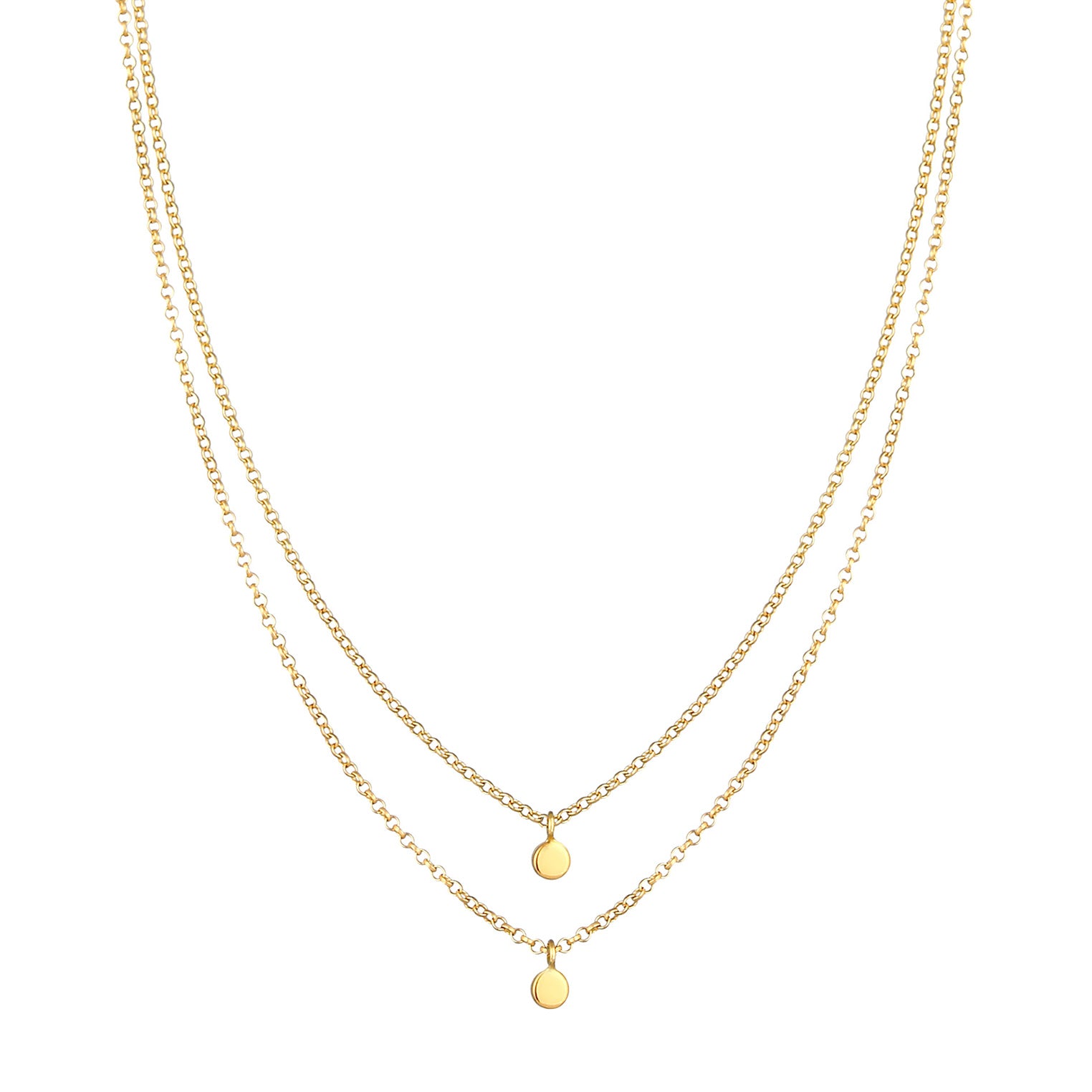 Gold - Elli PREMIUM | Layer-Halskette Geo | 375 Gelbgold