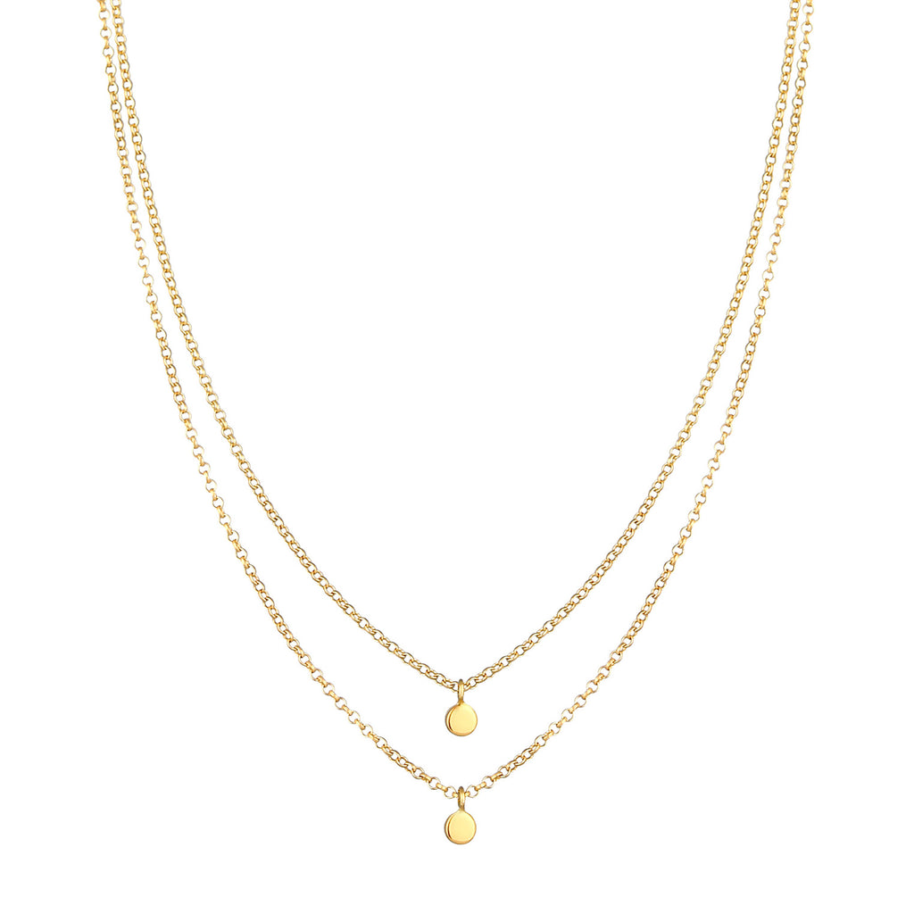 Gold - Elli PREMIUM | Layer-Halskette Geo | 375 Gelbgold