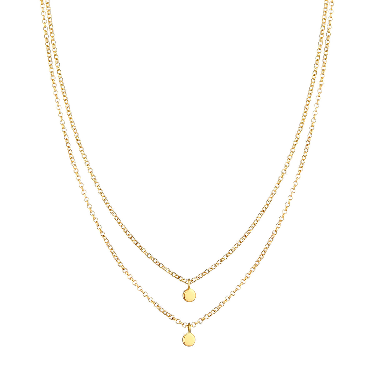 Gold - Elli PREMIUM | Layer-Halskette Geo | 375 Gelbgold
