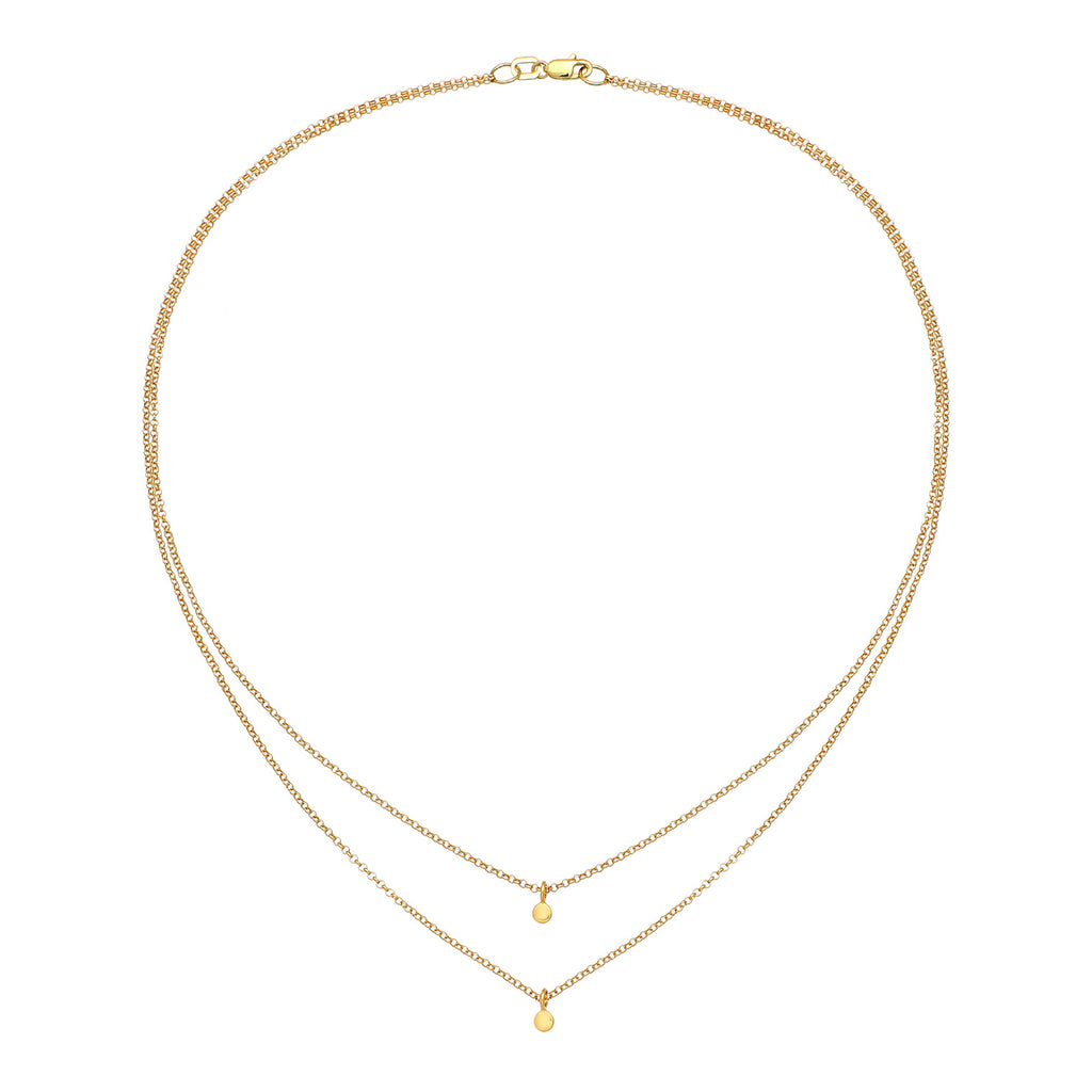 Gold - Elli PREMIUM | Layer-Halskette Geo | 375 Gelbgold