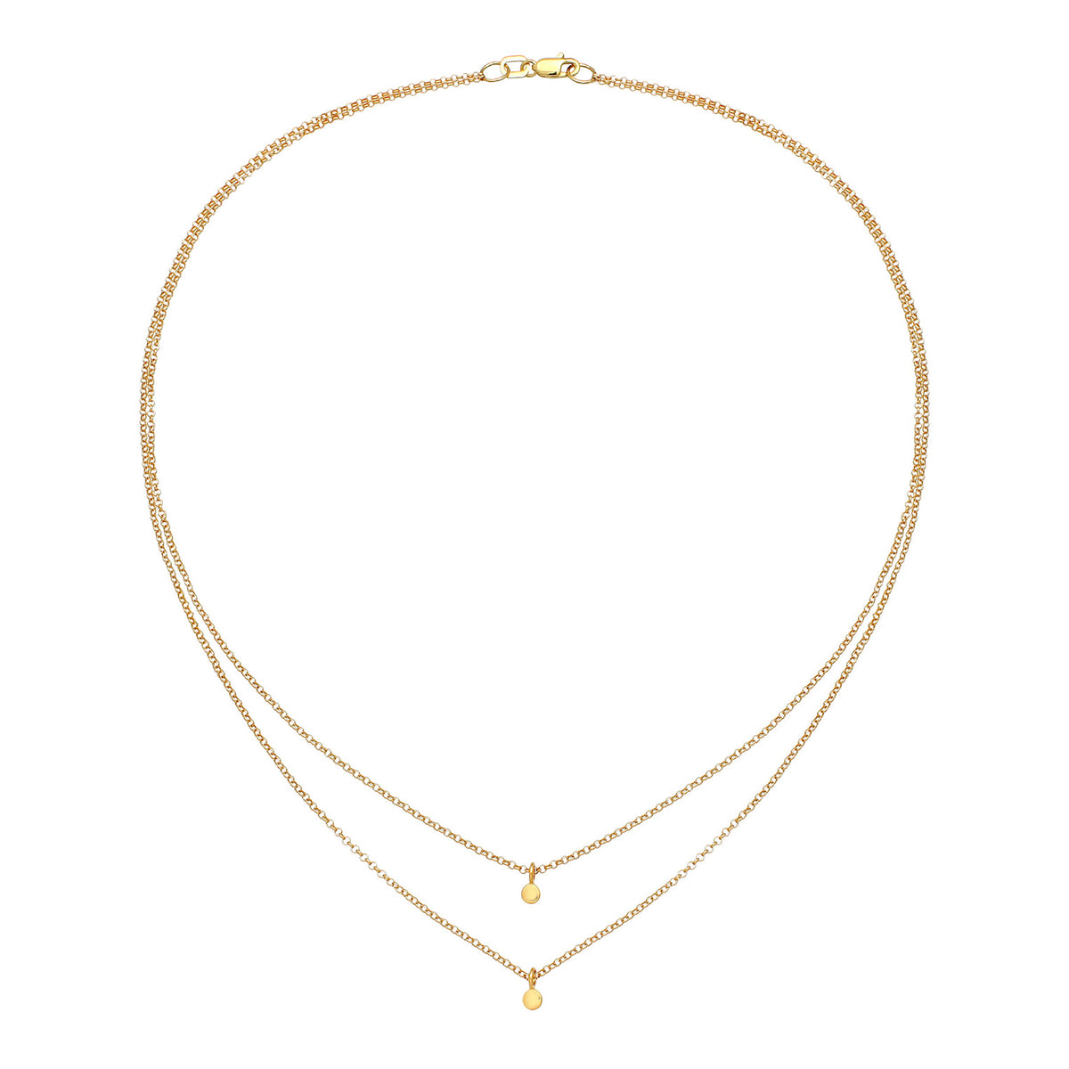 Gold - Elli PREMIUM | Layer-Halskette Geo | 375 Gelbgold