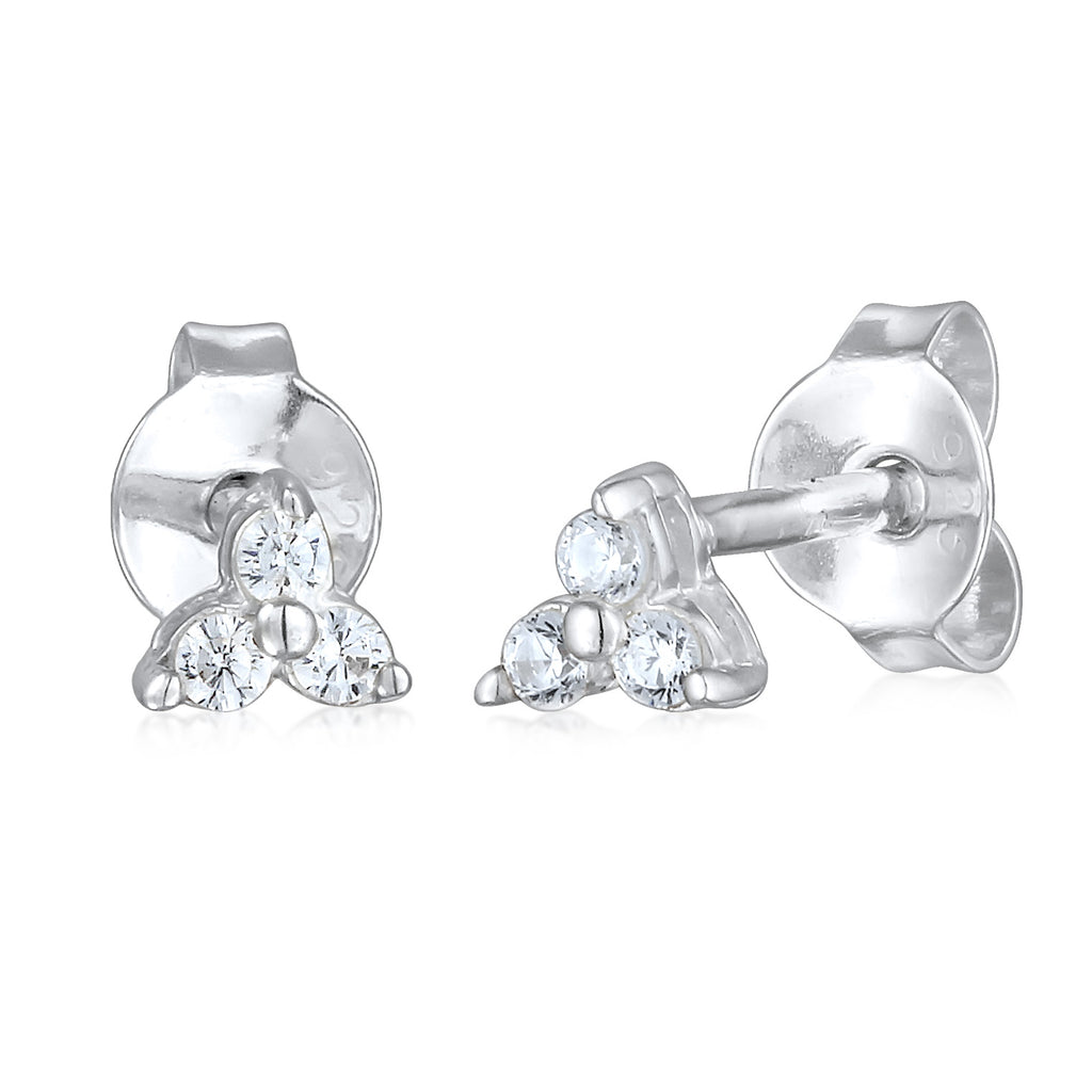 Silber - Elli | Ohrstecker Dreieck | Zirkonia (weiß) | 925er Sterling Silber