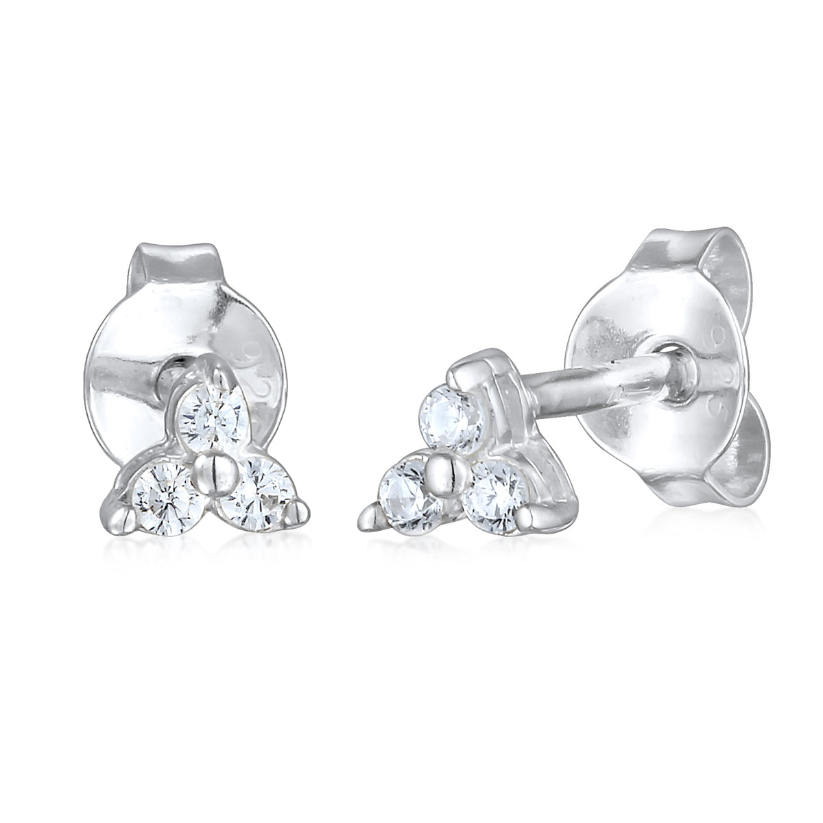 Silber - Elli | Ohrstecker Dreieck | Zirkonia (weiß) | 925er Sterling Silber