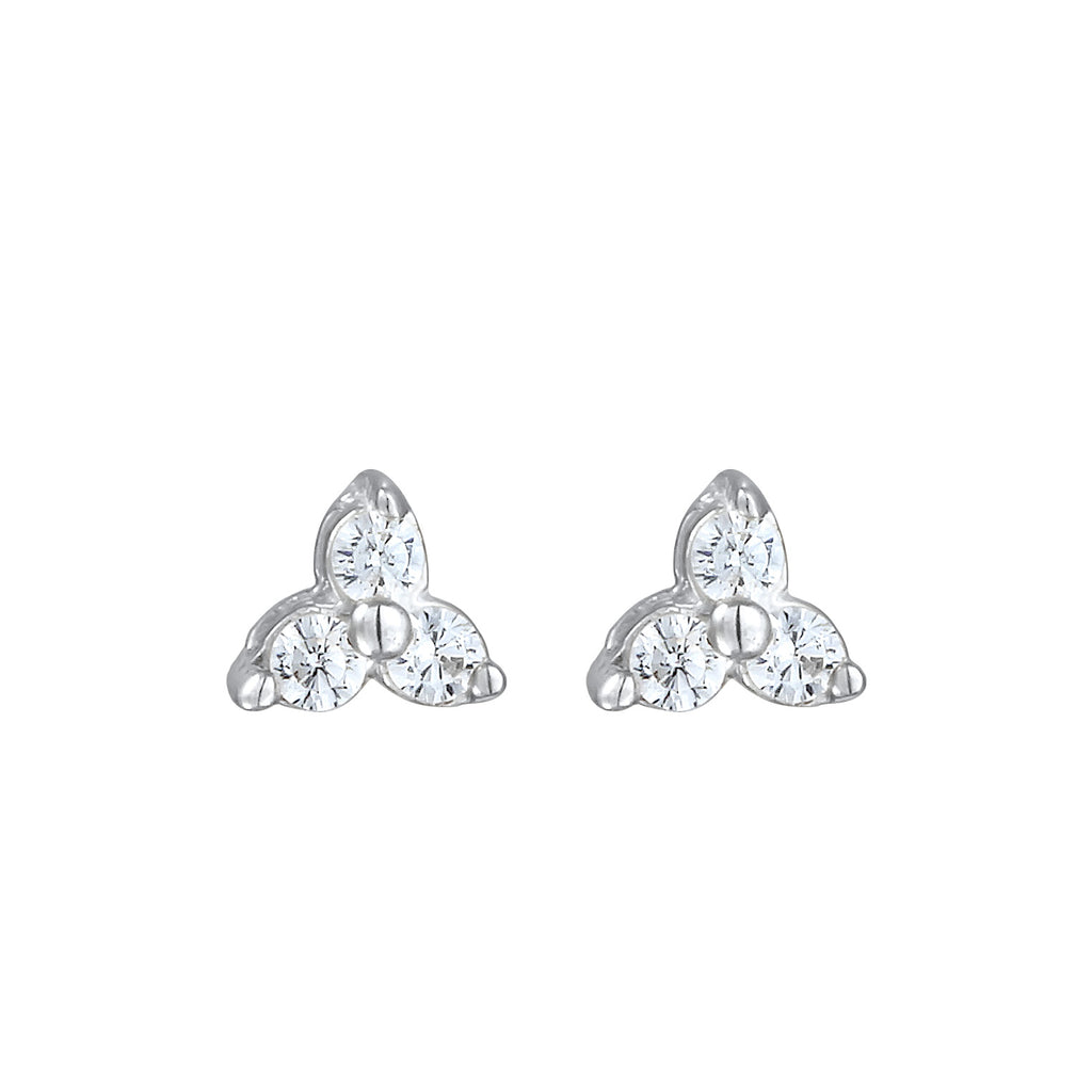 Silber - Elli | Ohrstecker Dreieck | Zirkonia (weiß) | 925er Sterling Silber