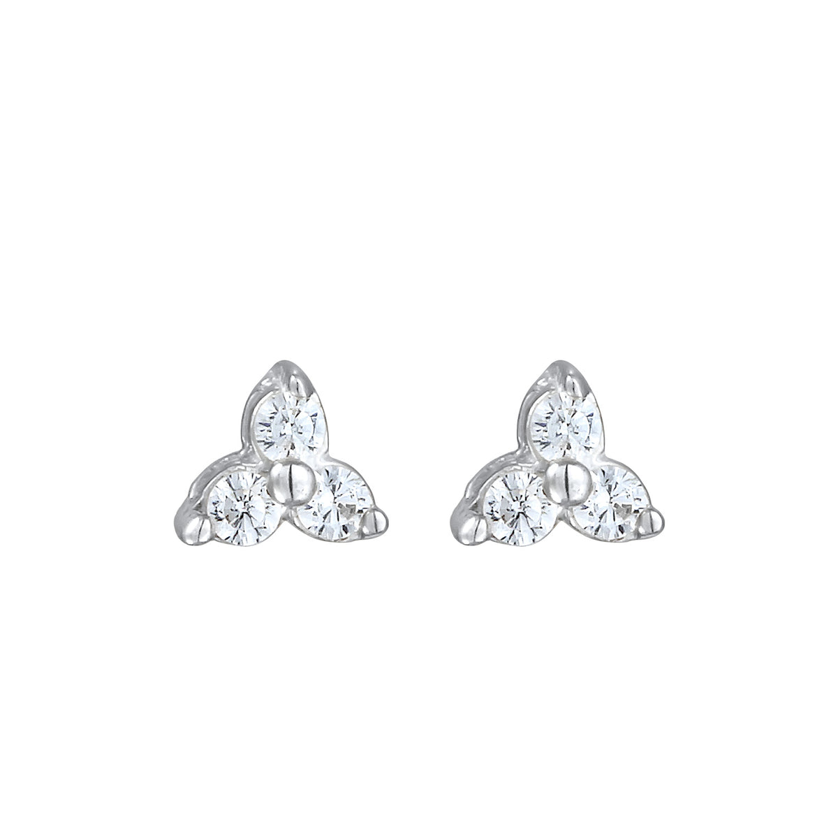 Silber - Elli | Ohrstecker Dreieck | Zirkonia (weiß) | 925er Sterling Silber