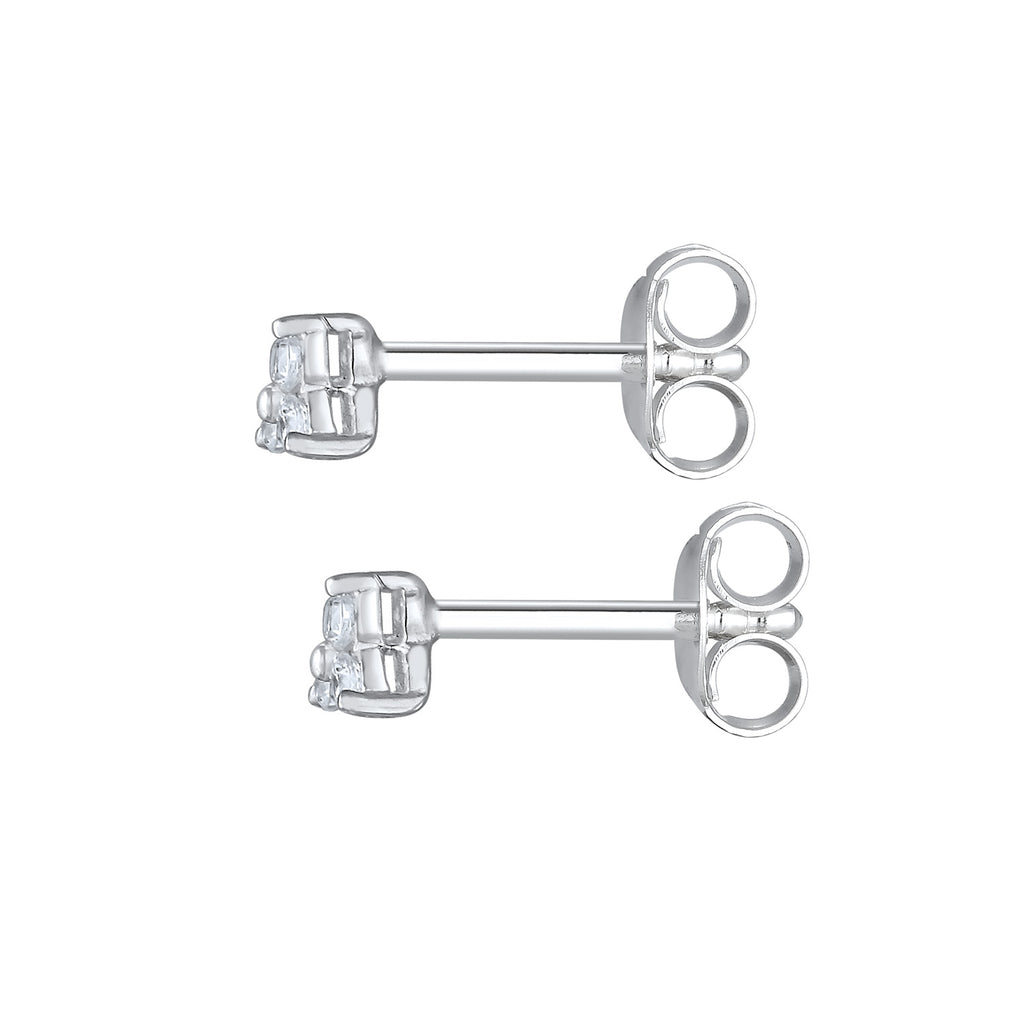 Silber - Elli | Ohrstecker Dreieck | Zirkonia (weiß) | 925er Sterling Silber
