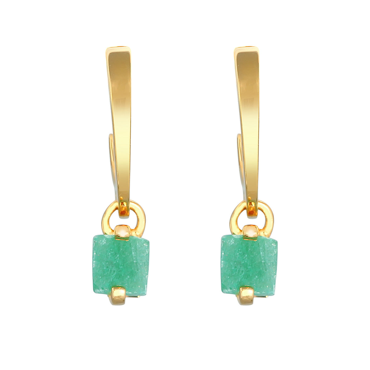 Gold - Elli PREMIUM | Creolen | Jade (grün) | 925er Sterling Silber