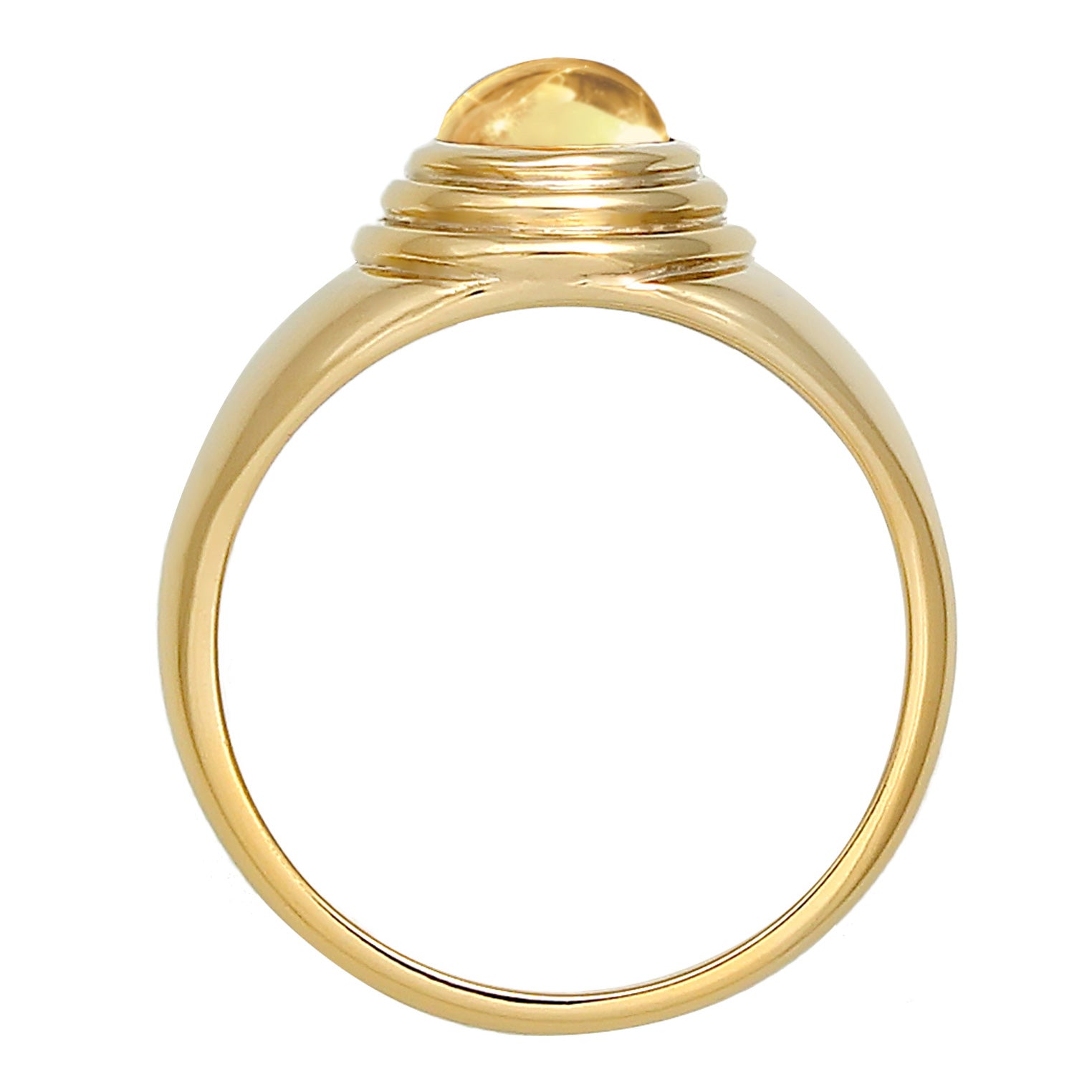 Gold - Elli PREMIUM | Siegelring | Citrin (gelb) | 925er Sterling Silber