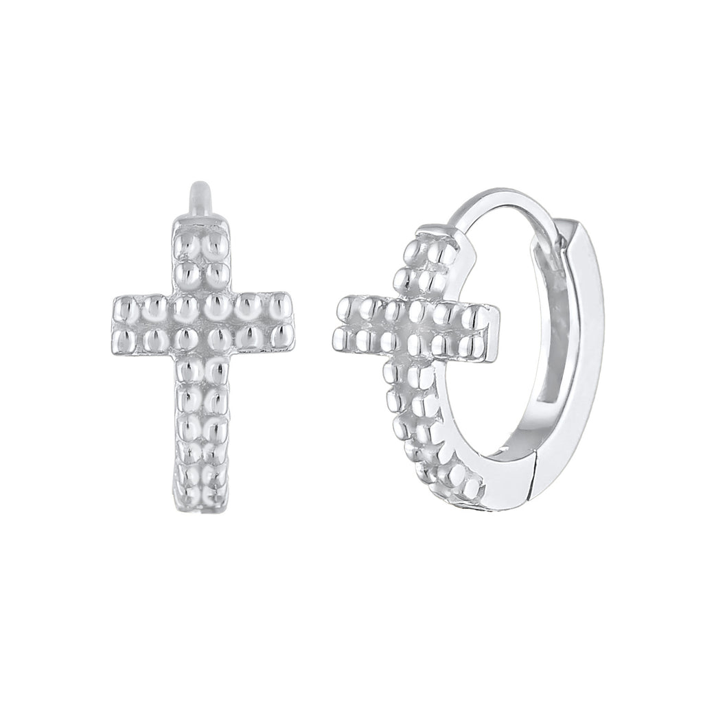 Silber - Elli | Creole Kreuz | 925er Sterling Silber