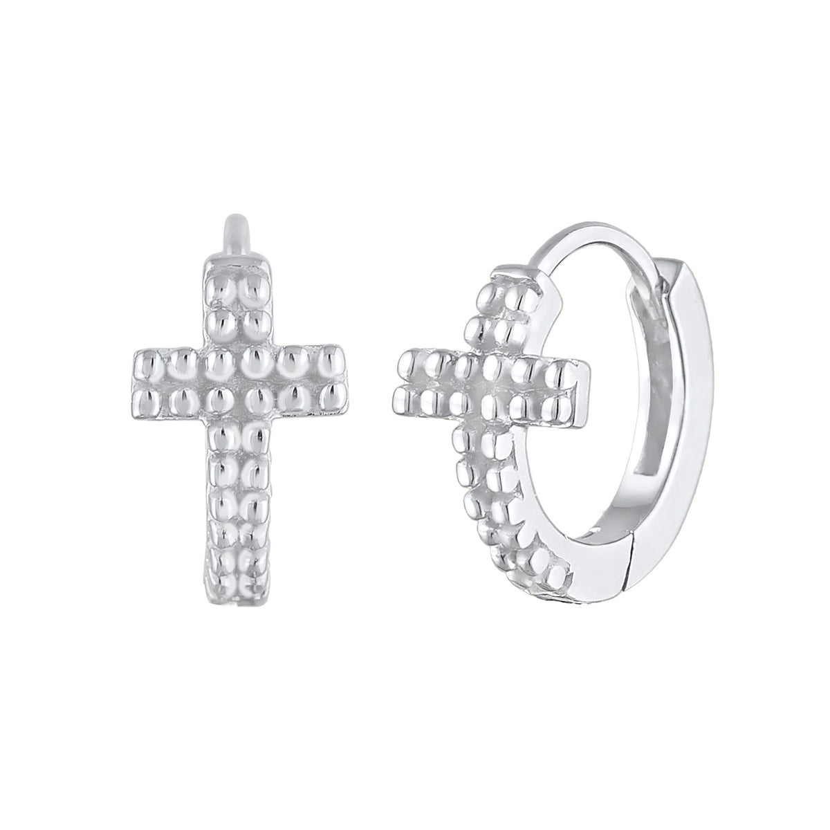 Silber - Elli | Creole Kreuz | 925er Sterling Silber