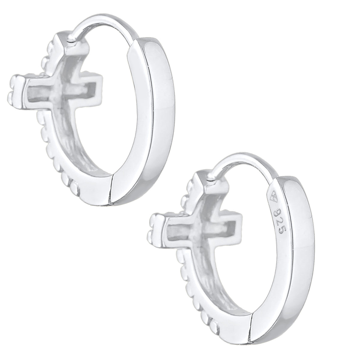 Silber - Elli | Creole Kreuz | 925er Sterling Silber
