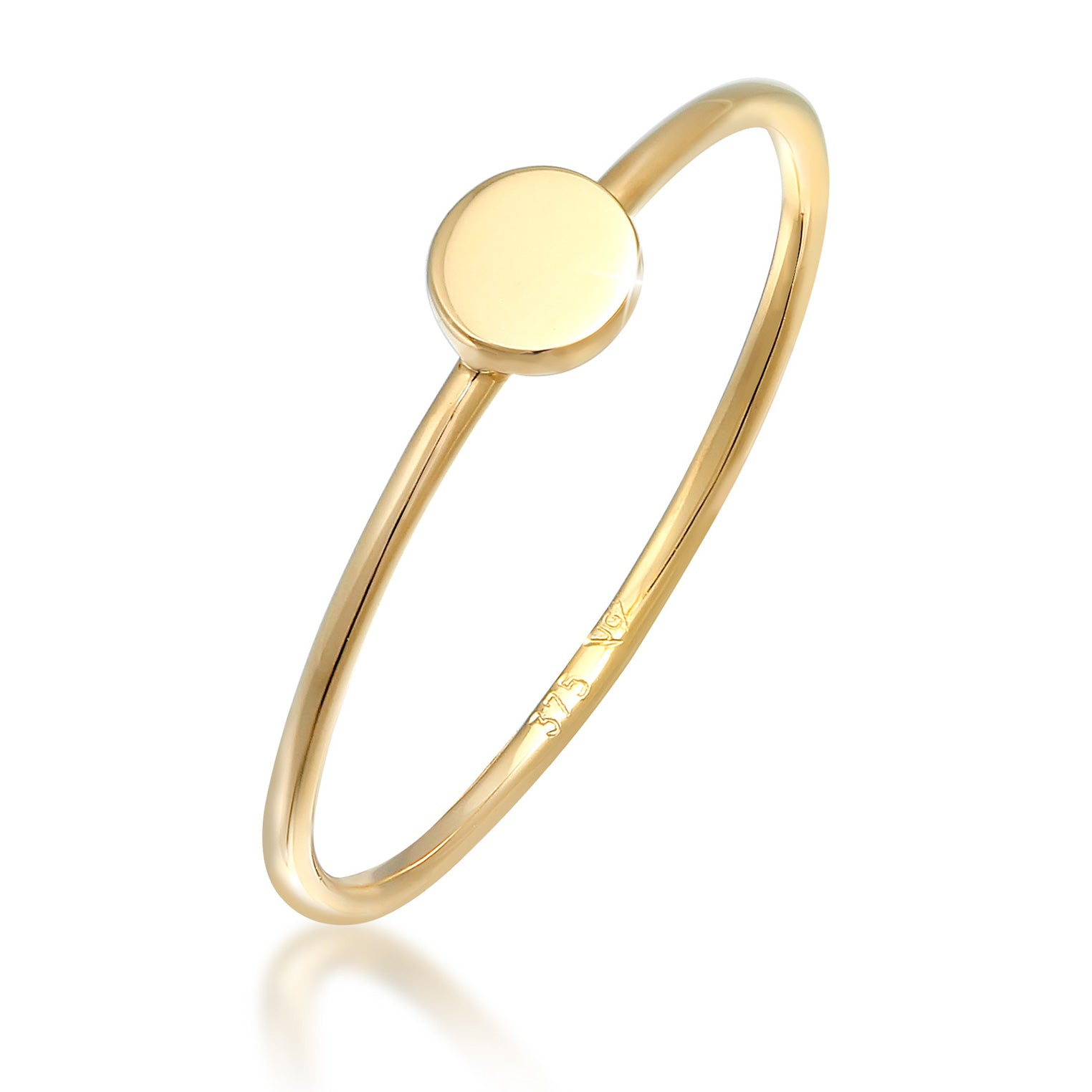 Gold - Elli PREMIUM | Ring Plättchen | 375er Gelbgold