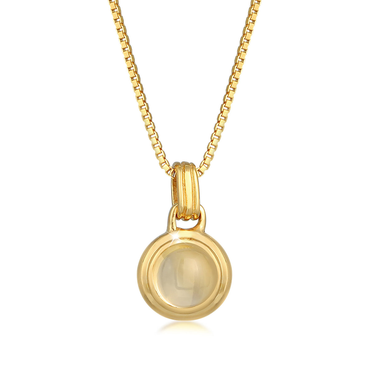 Gold - Elli PREMIUM | Halskette | Citrin (Gelb) | 925er Sterling Silber Vergoldet