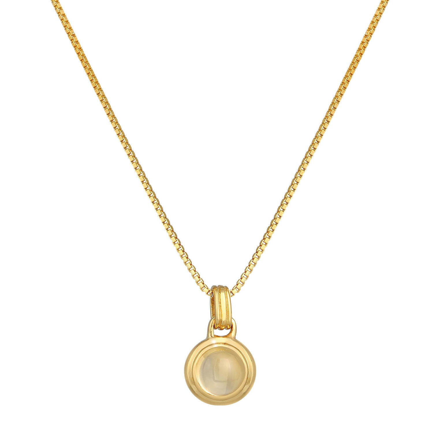 Gold - Elli PREMIUM | Halskette | Citrin (Gelb) | 925er Sterling Silber Vergoldet