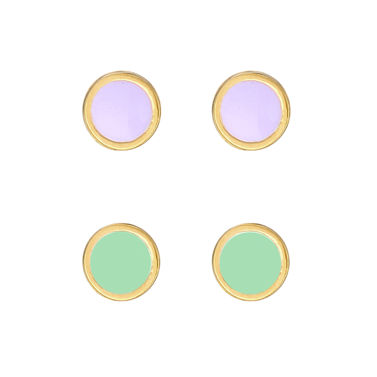 Gold - Elli | Ohrstecker Set | Emaille | 925er Sterling Silber Vergoldet
