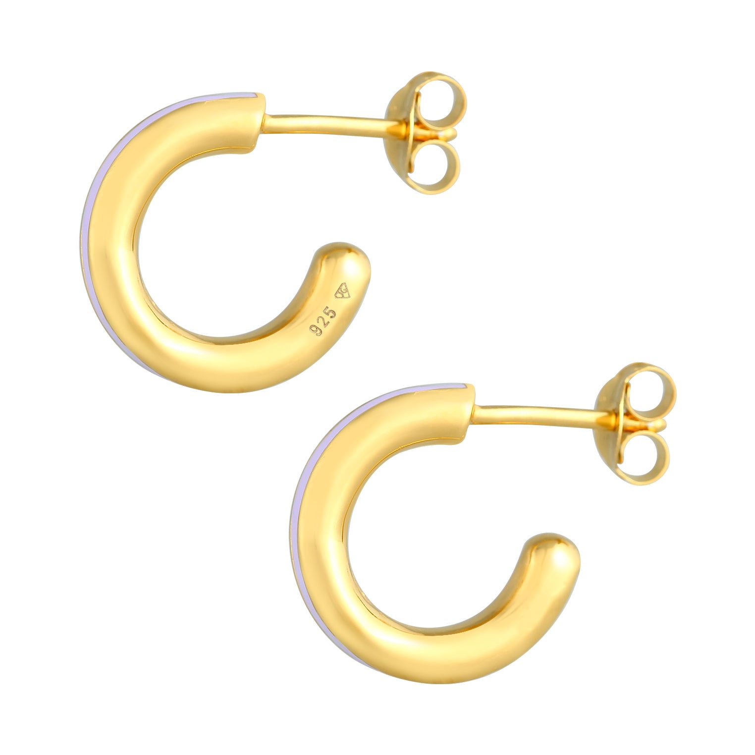 Lila - Elli | Creole | Emaille (Lila) | 925 Sterling Silber vergoldet