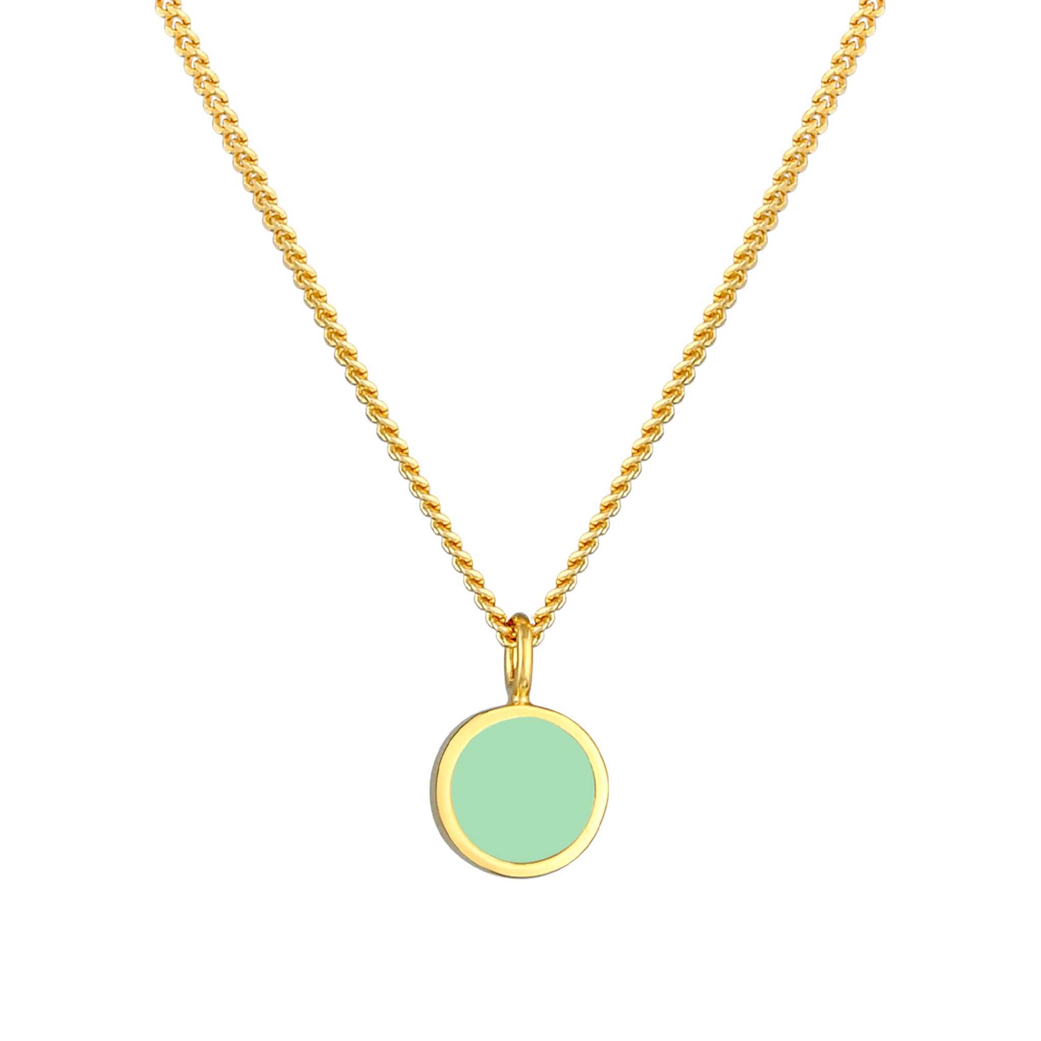 Gold - Elli | Halskette Plättchen | Emaille | 925er Sterling Silber Vergoldet