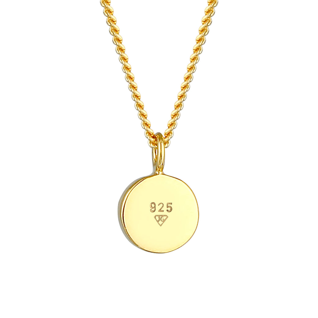 Gold - Elli | Halskette Plättchen | Emaille | 925er Sterling Silber Vergoldet