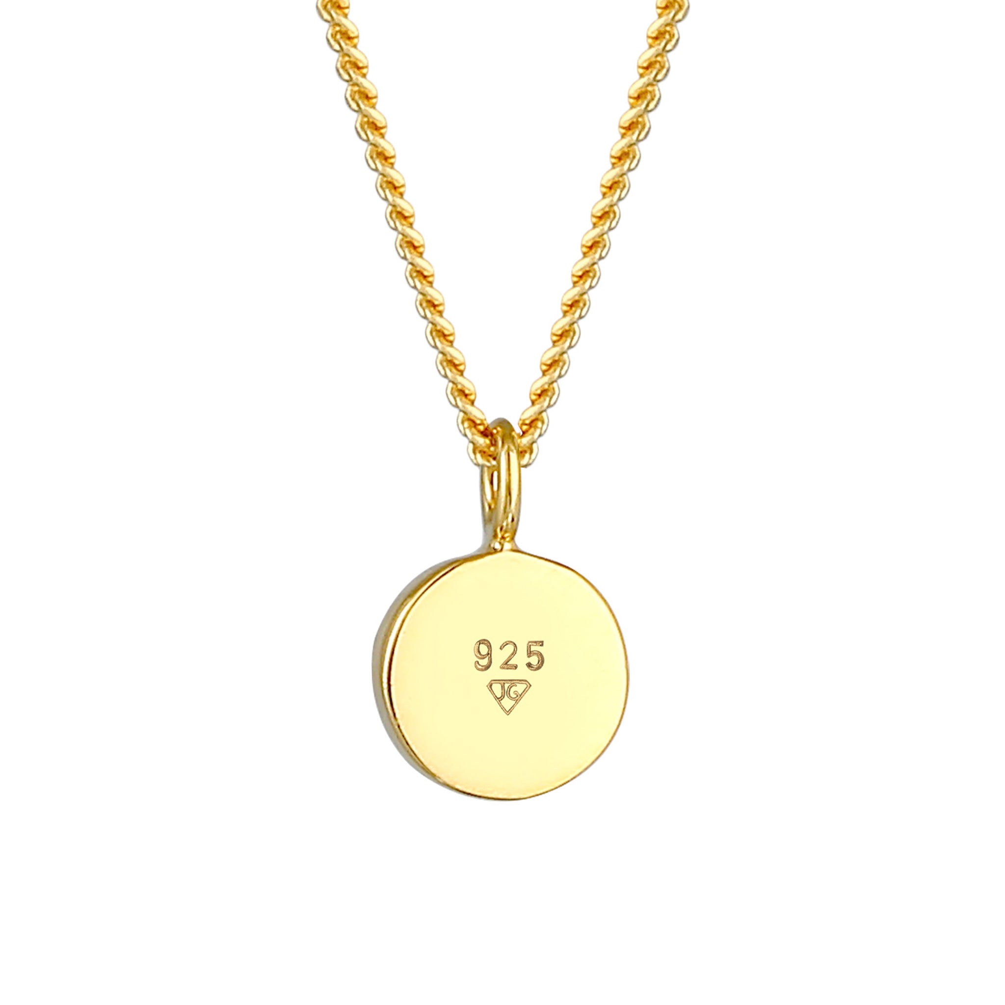 Gold - Elli | Halskette Plättchen | Emaille | 925er Sterling Silber Vergoldet