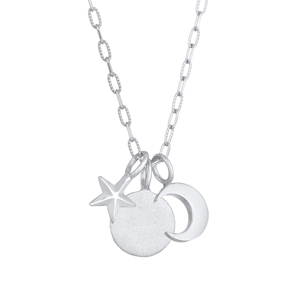 Silber - Elli | Halskette Sonne Mond Stern | 925er Sterling Silber