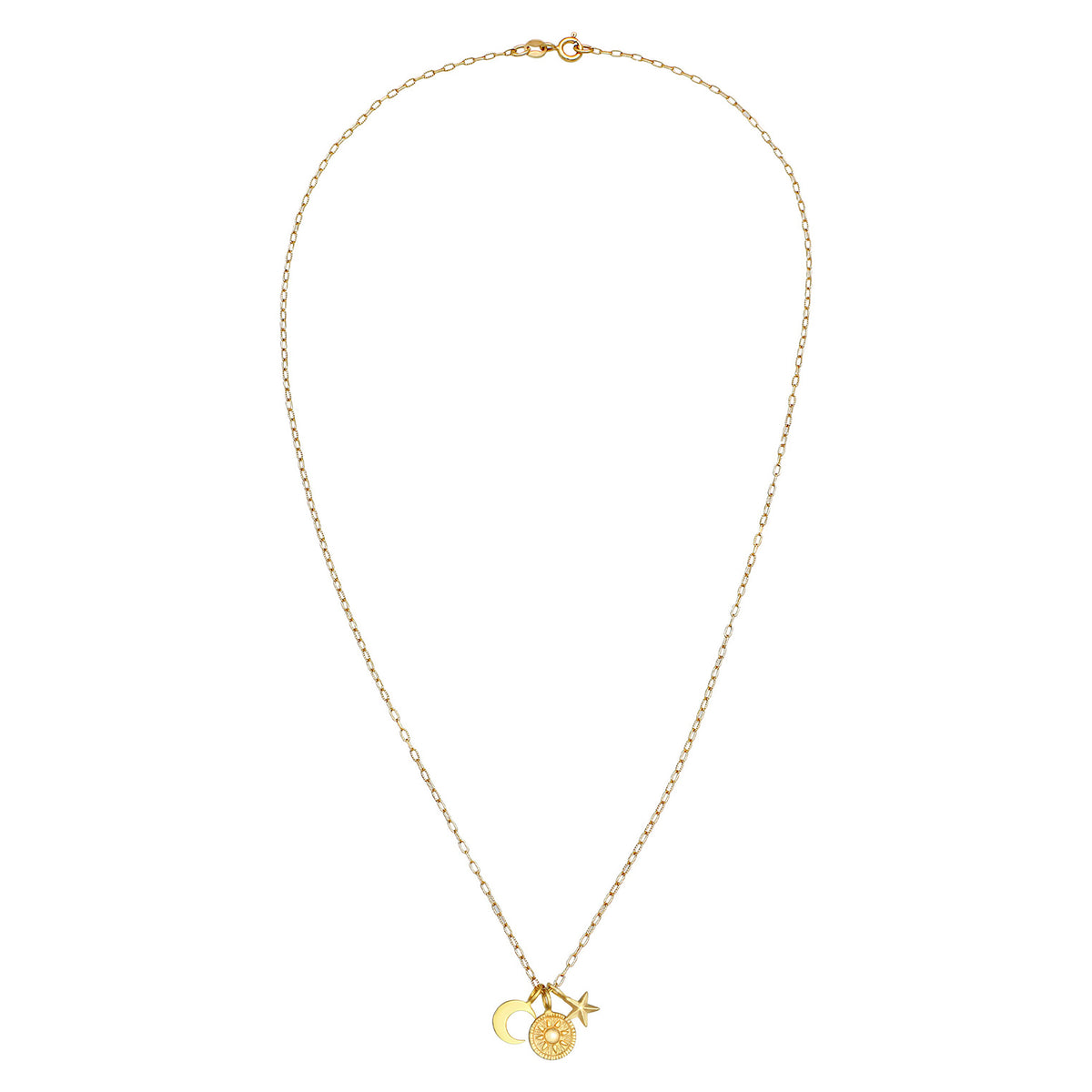 Gold - Elli | Halskette Sonne Mond Stern | 925er Sterling Silber