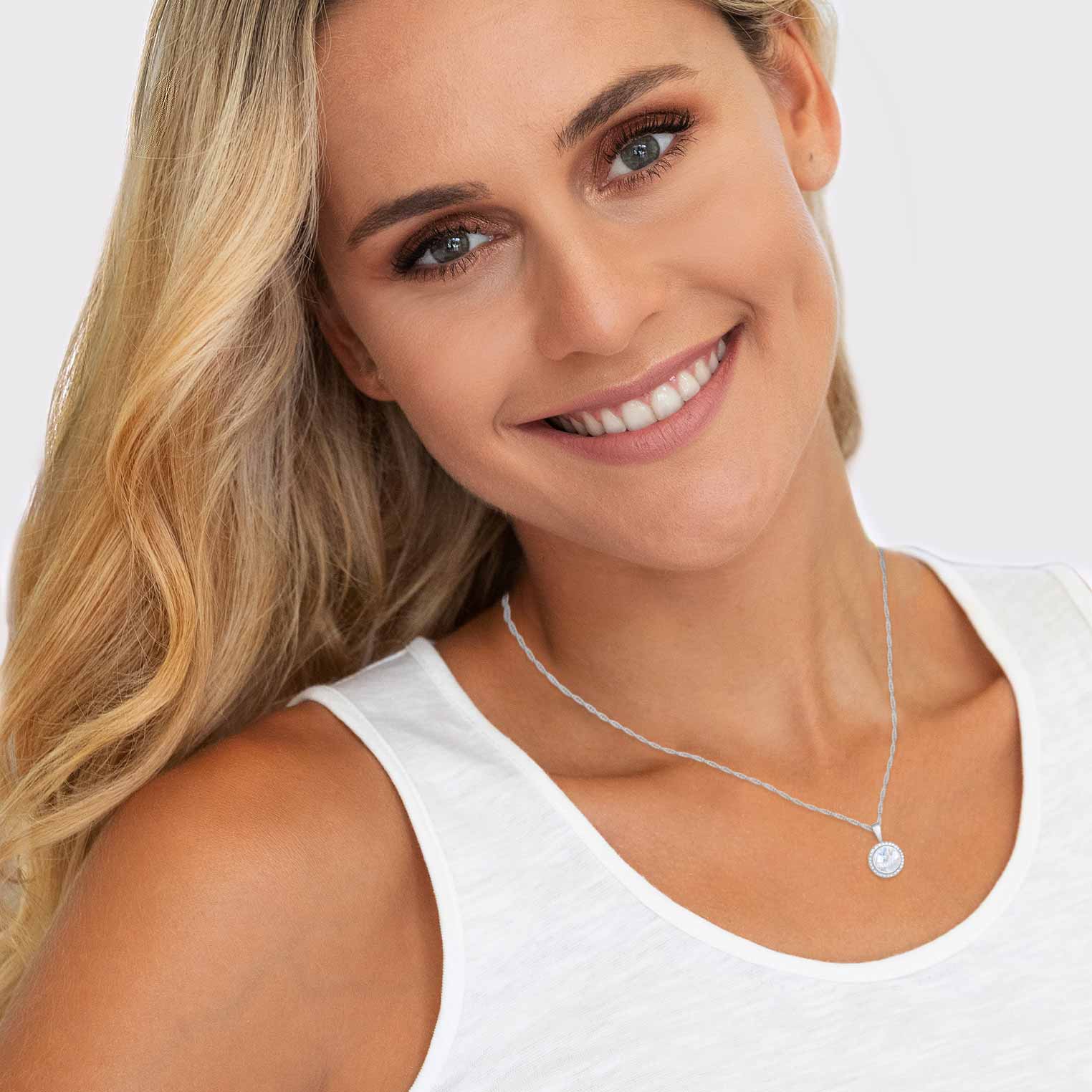 Silber - Nenalina | Halskette | Mondstein (weiß) | 925er Sterling Silber