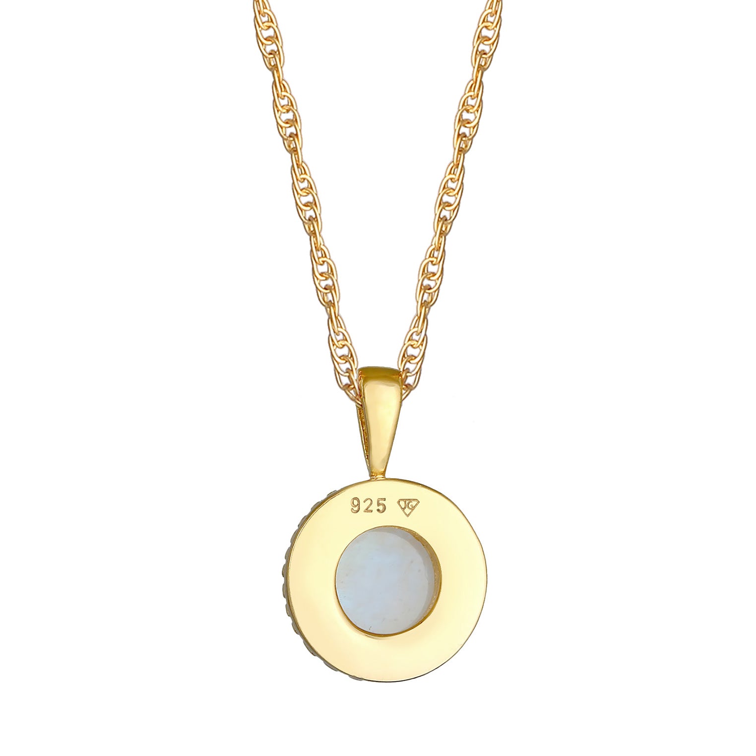 Gold - Nenalina | Halskette | Mondstein (weiß) | 925er Sterling Silber Vergoldet
