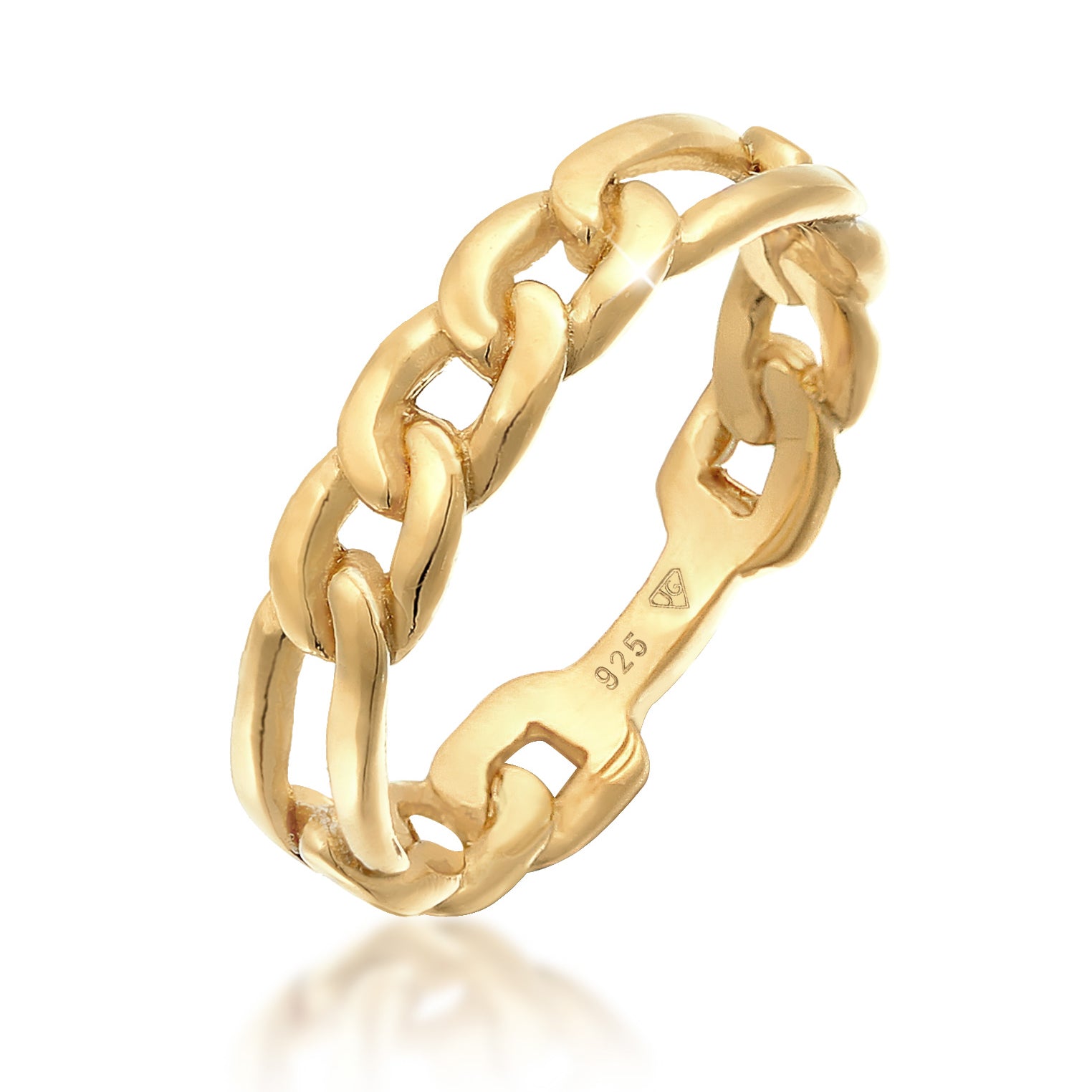 Gold - Elli | Figaro-Bandring | 925er Sterling Silber