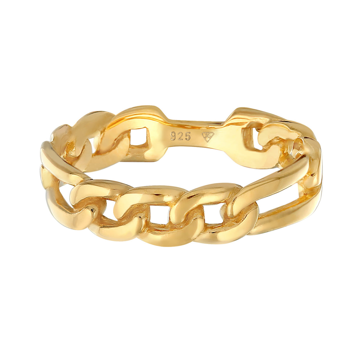 Gold - Elli | Figaro-Bandring | 925er Sterling Silber