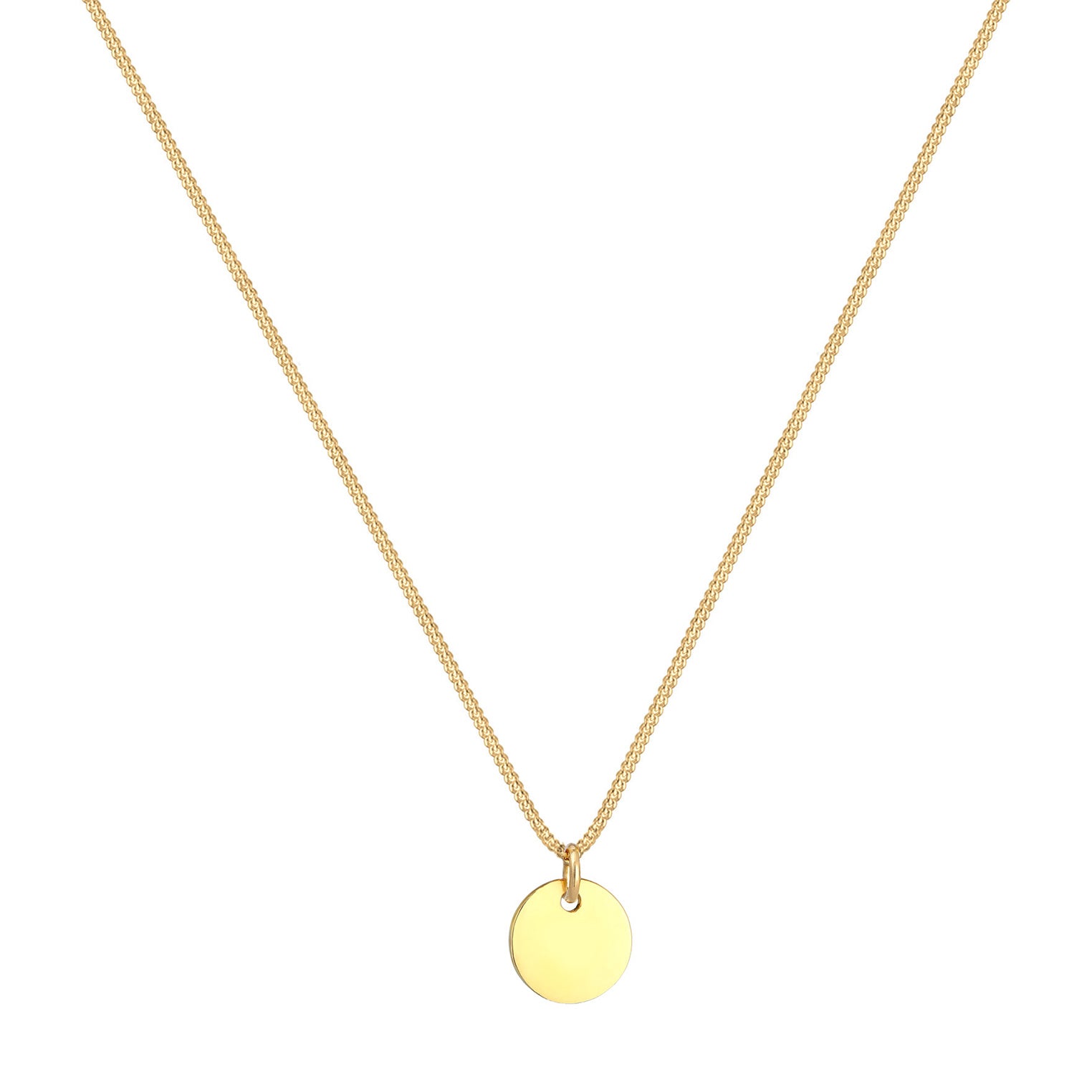 Gold - Elli PREMIUM | Halskette Plättchen | 375er Gelbgold