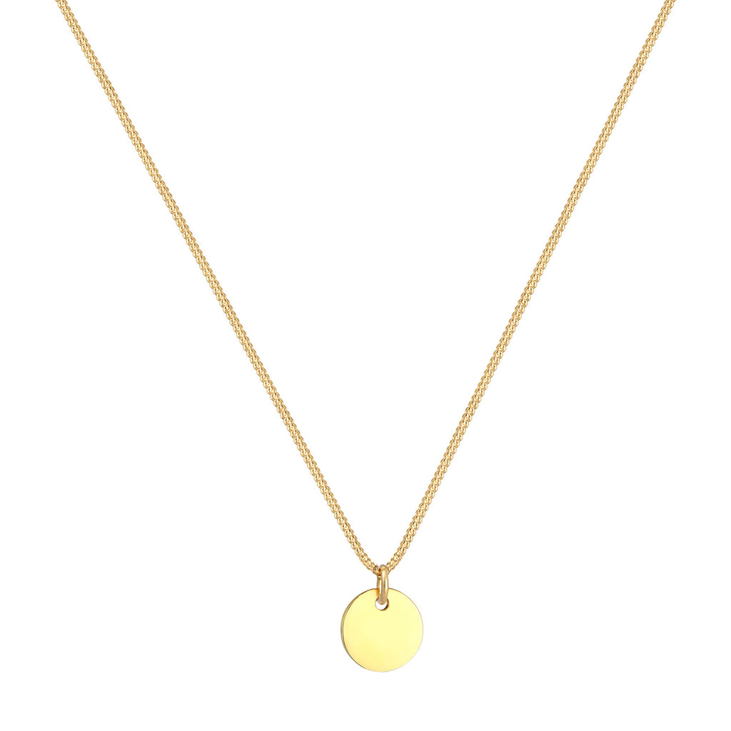 Gold - Elli PREMIUM | Halskette Plättchen | 375er Gelbgold