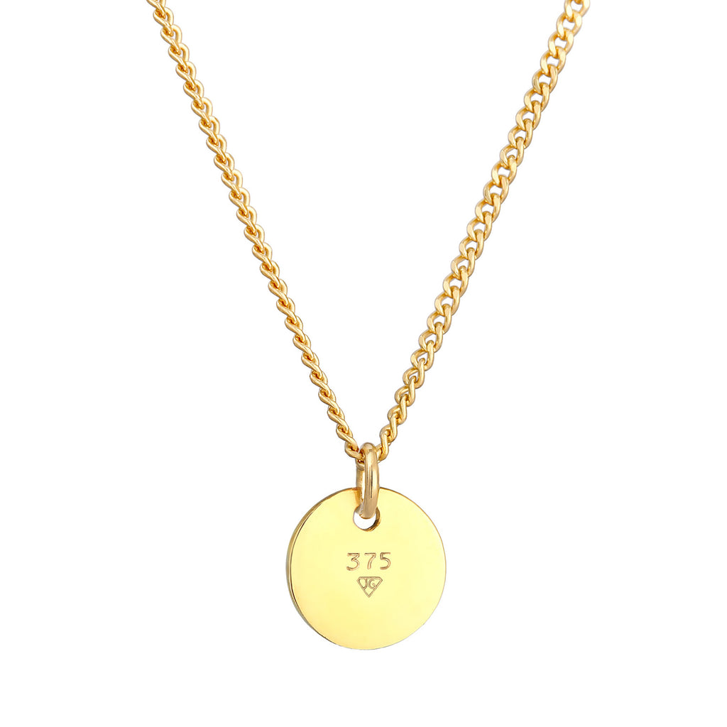 Gold - Elli PREMIUM | Halskette Plättchen | 375er Gelbgold