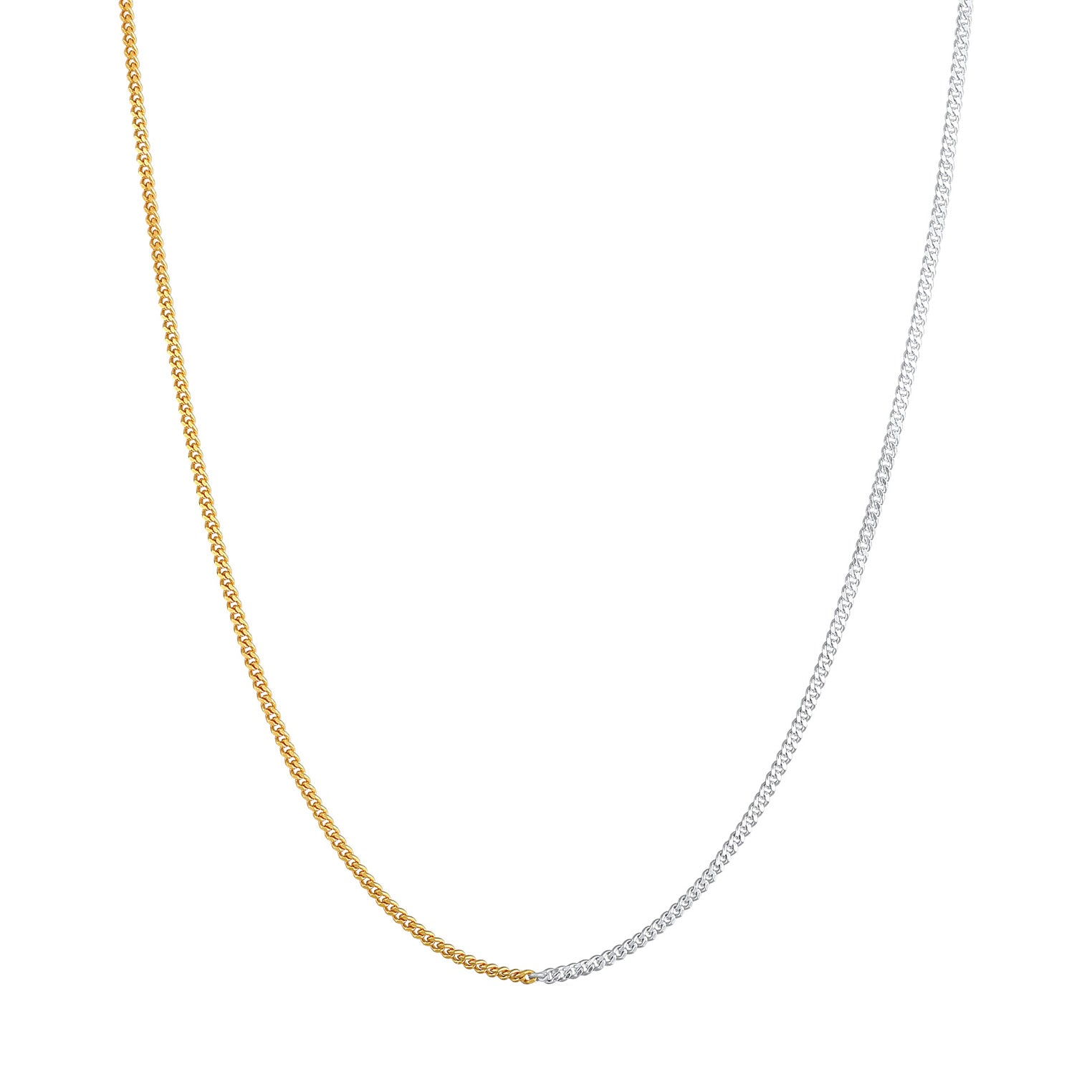 Bunt - Elli | Halskette Panzer Chain Bi-Color | 925er Sterling Silber Vergoldet