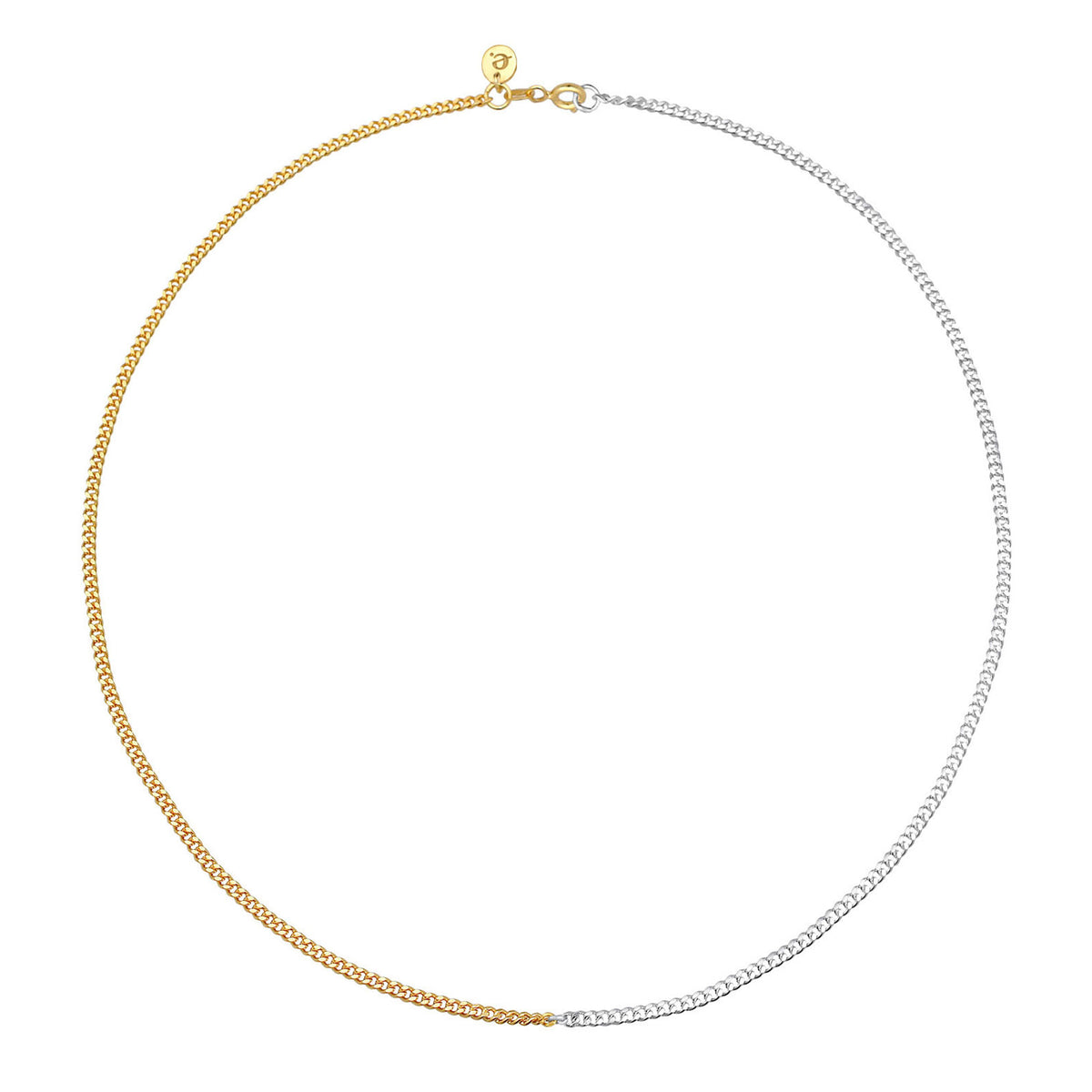 Bunt - Elli | Halskette Panzer Chain Bi-Color | 925er Sterling Silber Vergoldet
